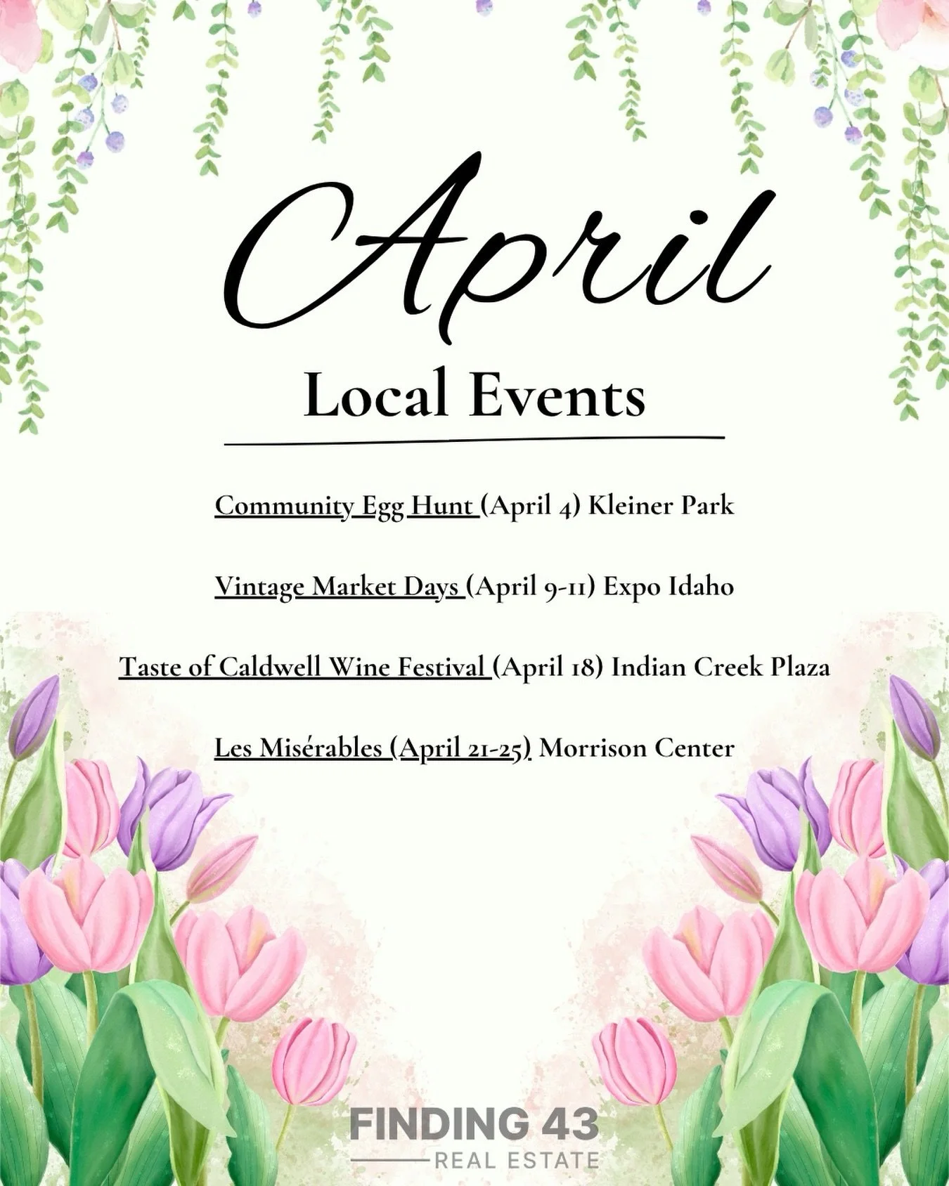 What other events should I know about? 

#boiseevents #localtreasurevalleyrealtor #treasurevalleyevents #idahorealtor #calliewilliamsrealestate