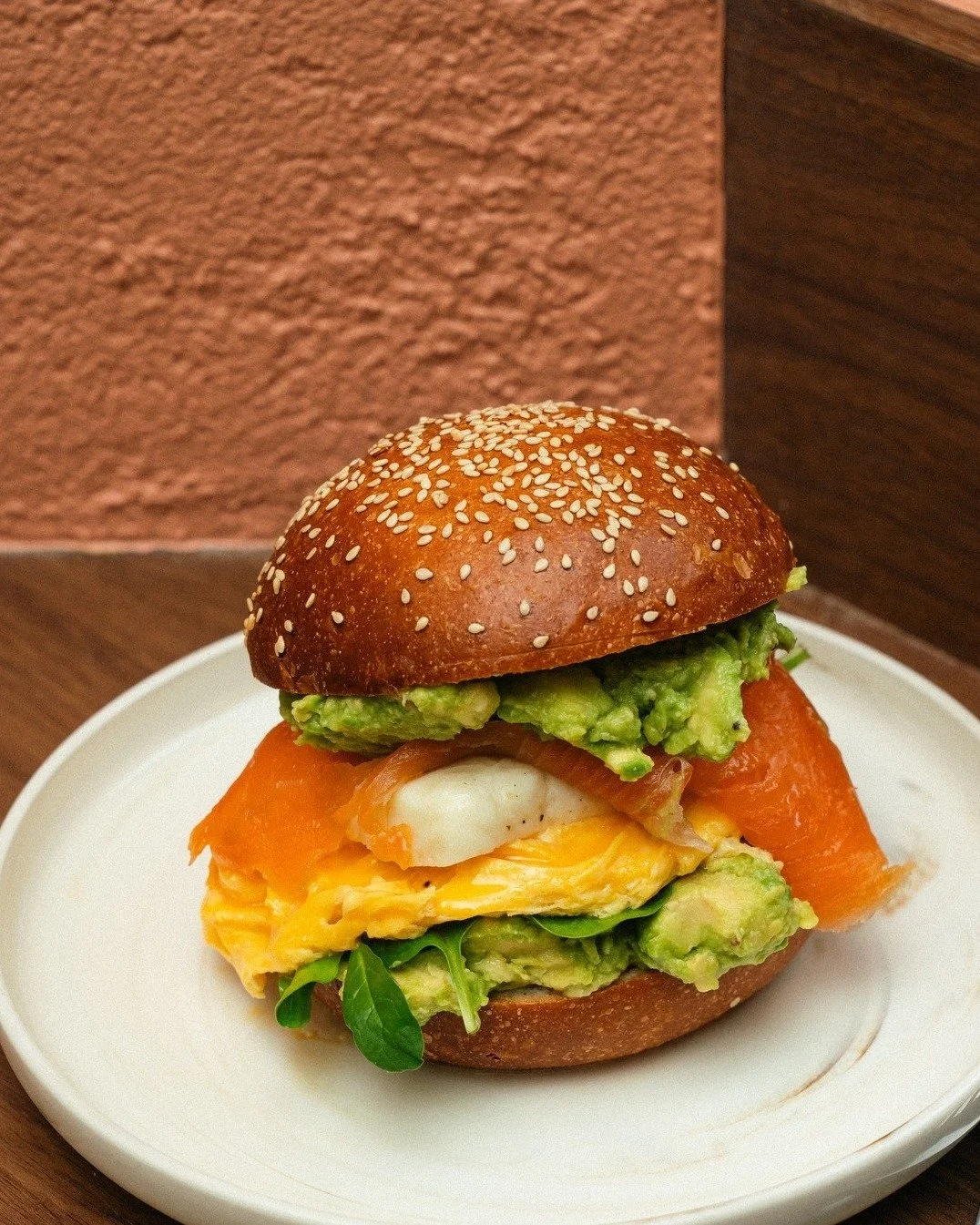 Our Margot Roll:

Scramble eggs, smashed avo, halloumi, spianach, smoked salmon.

#Salmon #city #sydneyeats