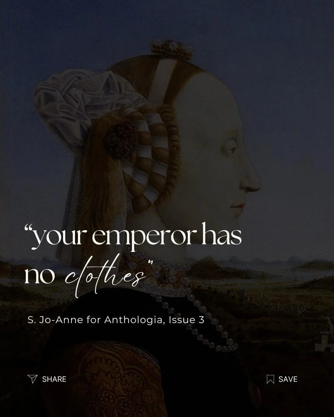 ✍️ Your emperor has no clothes: In one of the poems I&rsquo;m writing for Anthologia (issue 3), I explore feminine rage. What a fun, emotional, charging piece this has been to dive into! And, it&rsquo;s my most personal poem.

In it, I go back to som