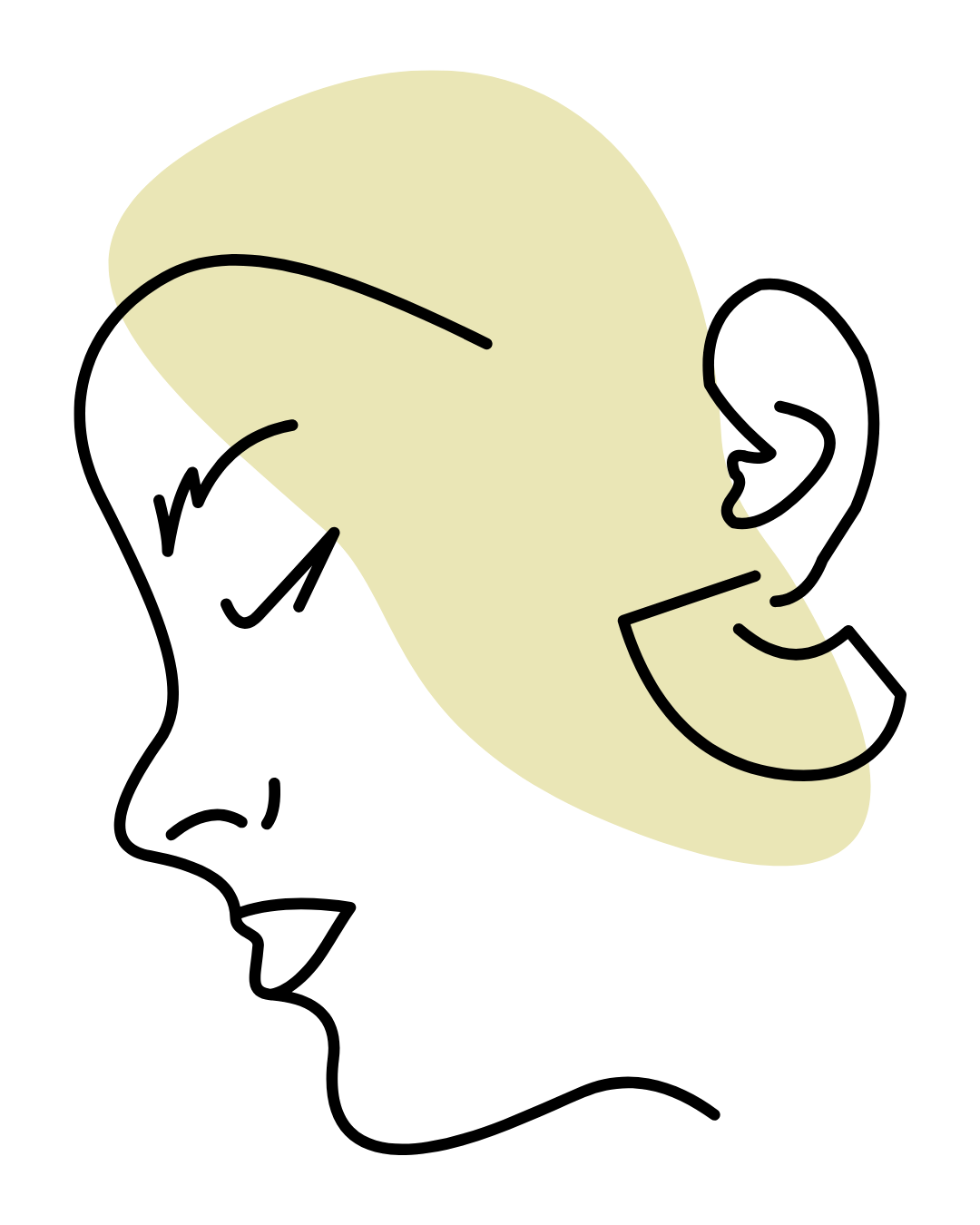 Side profile of woman