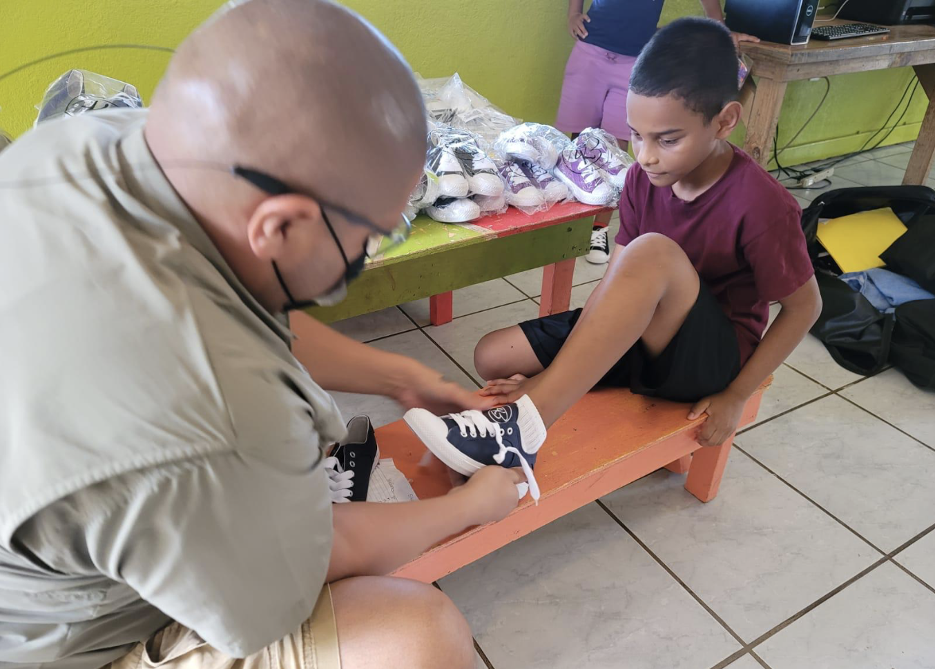 Billy Lerner and his foundation Billy4Kids providing shoes to children impacted by poverty