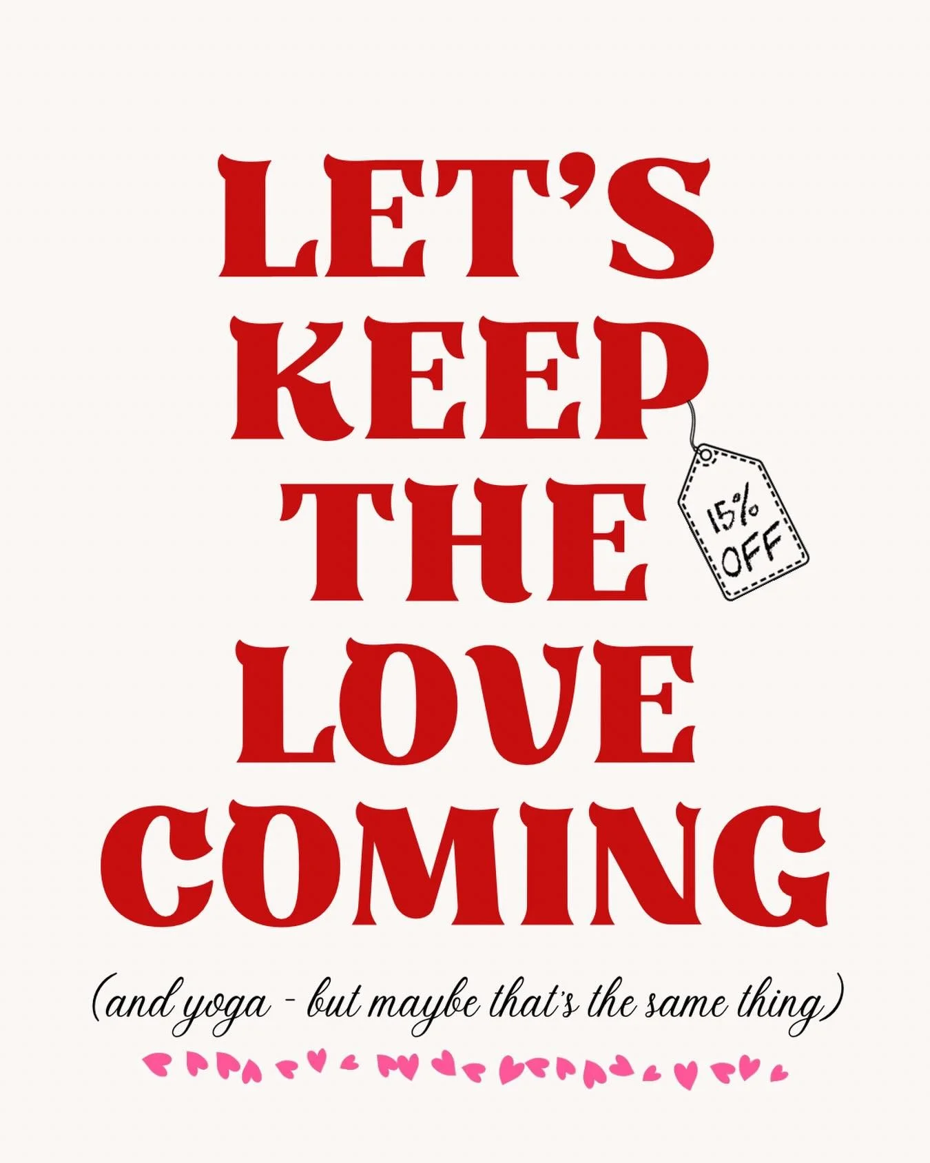 ✨CLASS PACK SALE✨
We are so inspired by all the love on our feed from the weekend that we&rsquo;re gonna keep it coming. Take 15% off 5- and 10- class packs now through Tuesday 2/17 at midnight. Code automatically applied at checkout. Show yourself s