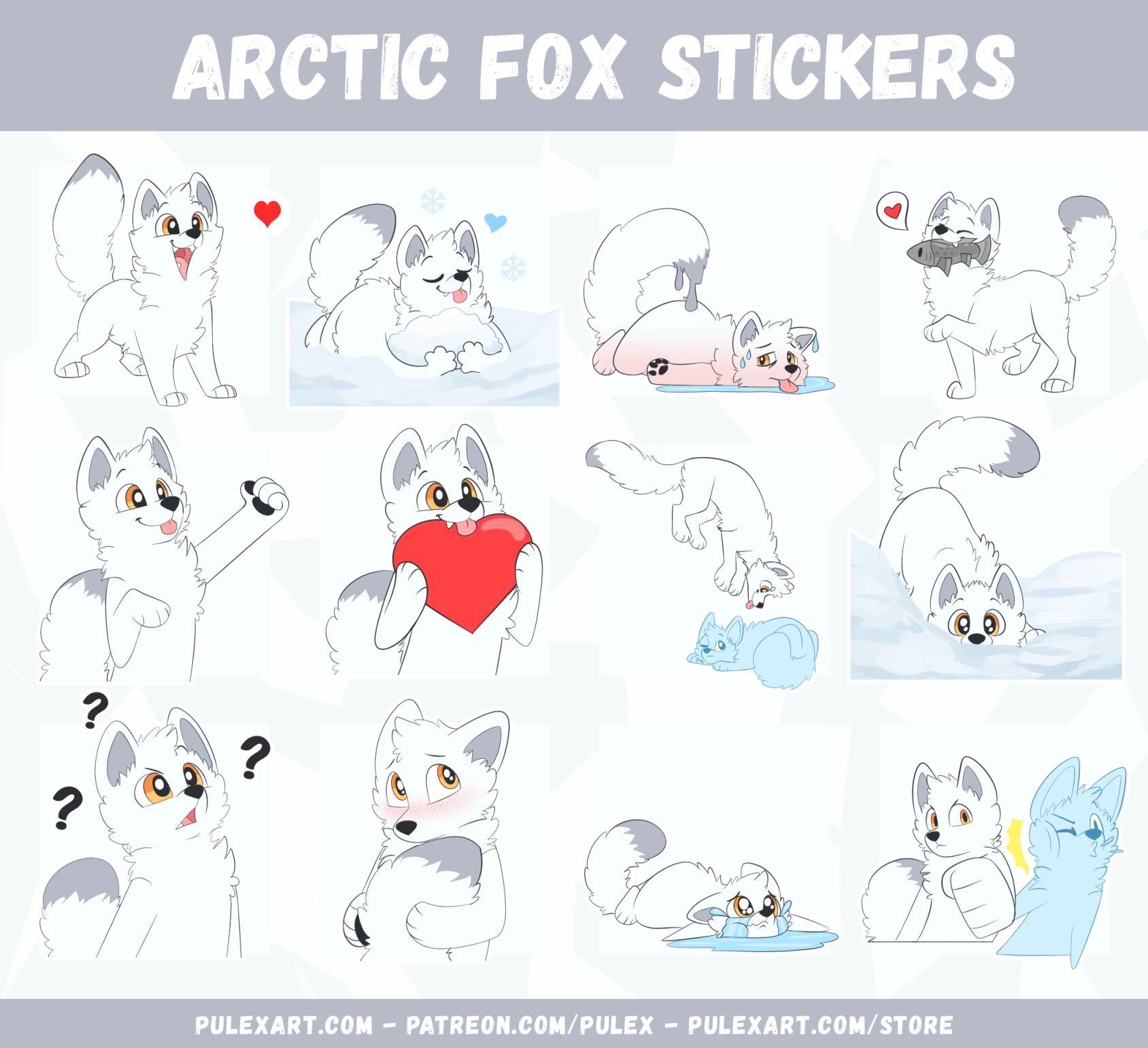 Arctic Fox Sticker Bases