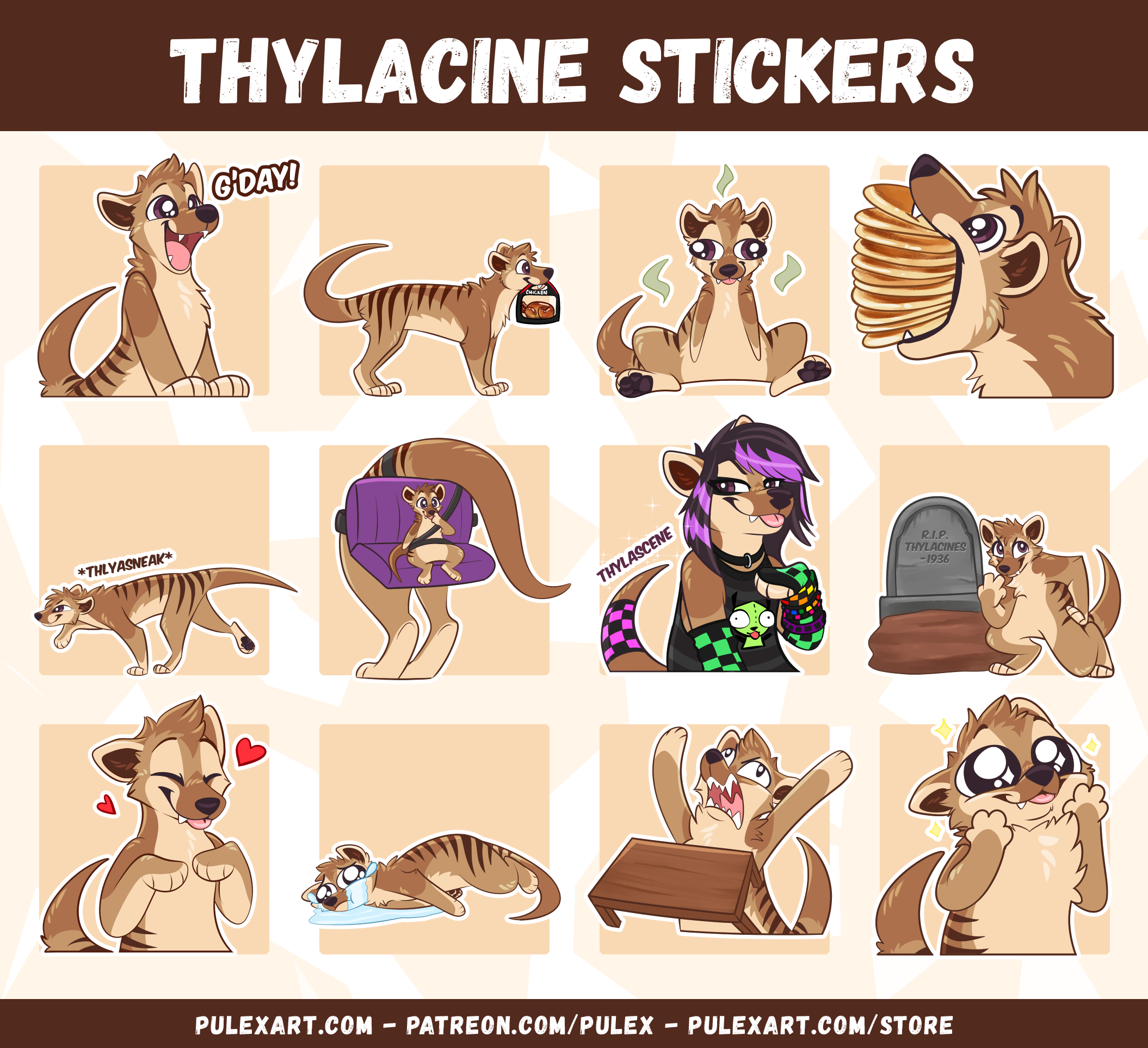Thylacine Sticker Bases