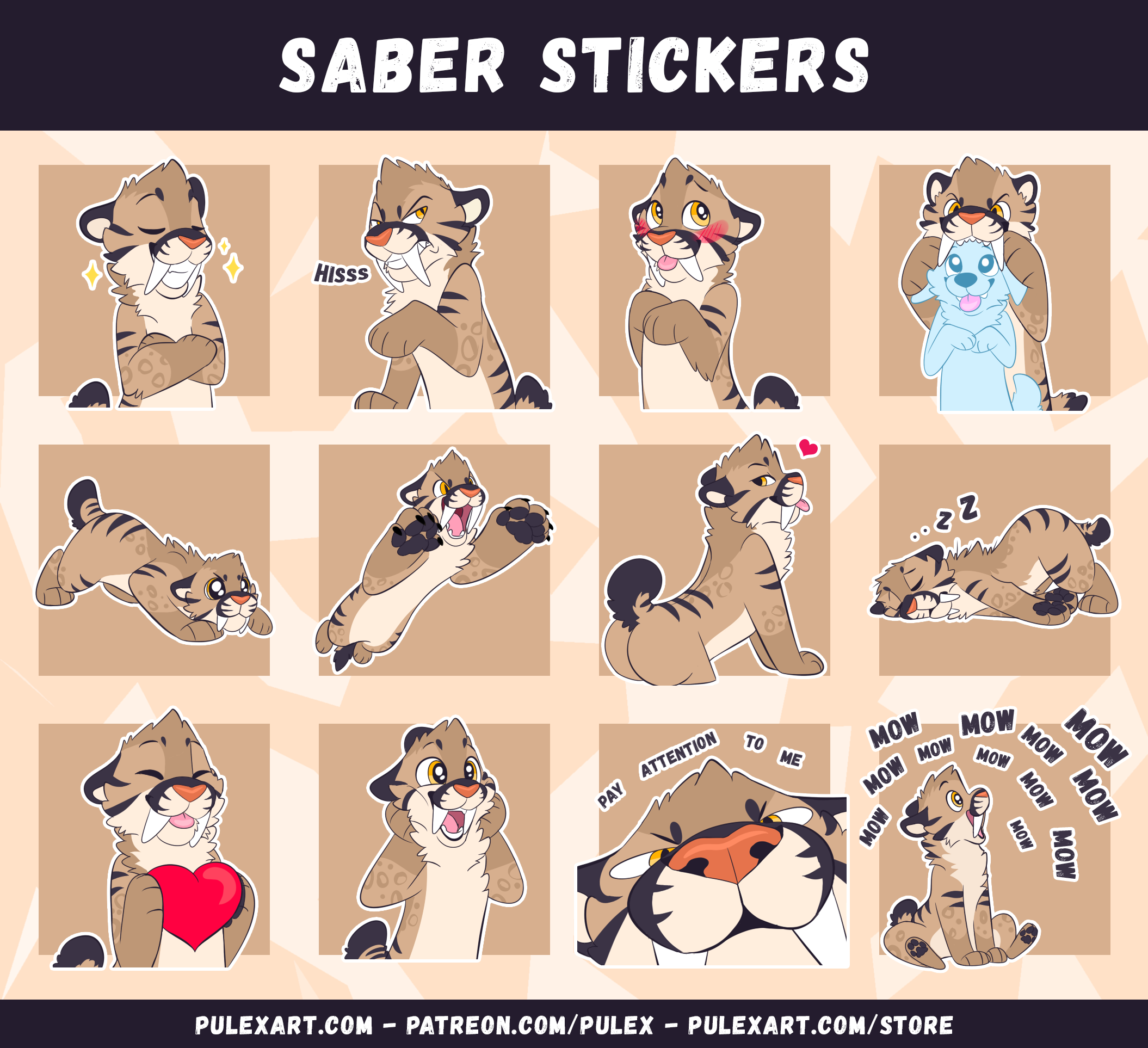 Saber Cat Sticker Bases
