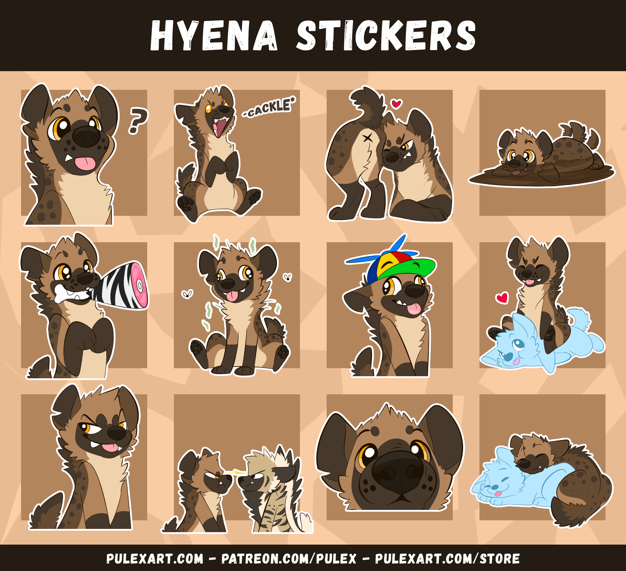 Hyena Sticker Bases