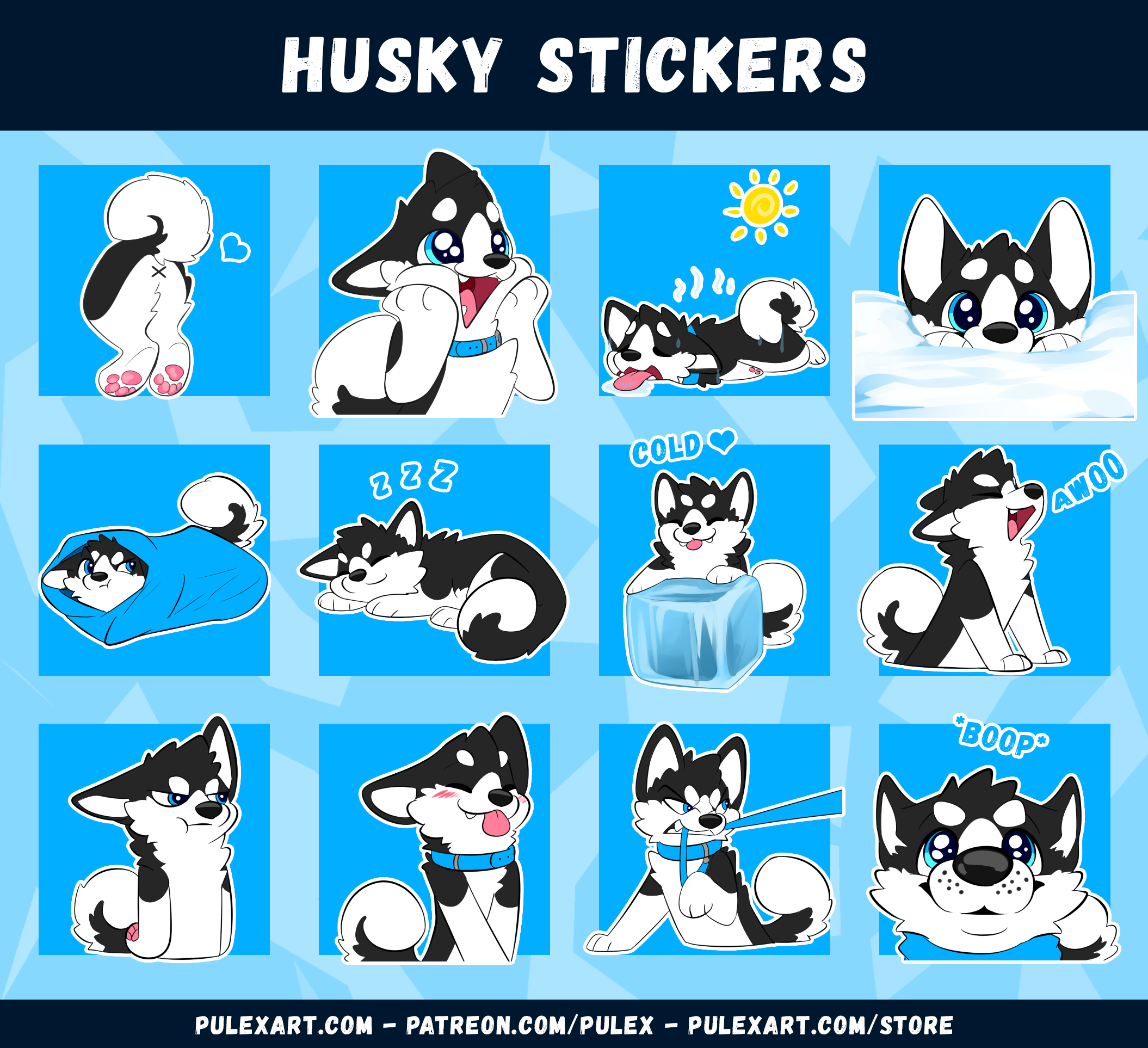 Husky Sticker Pack Bases!