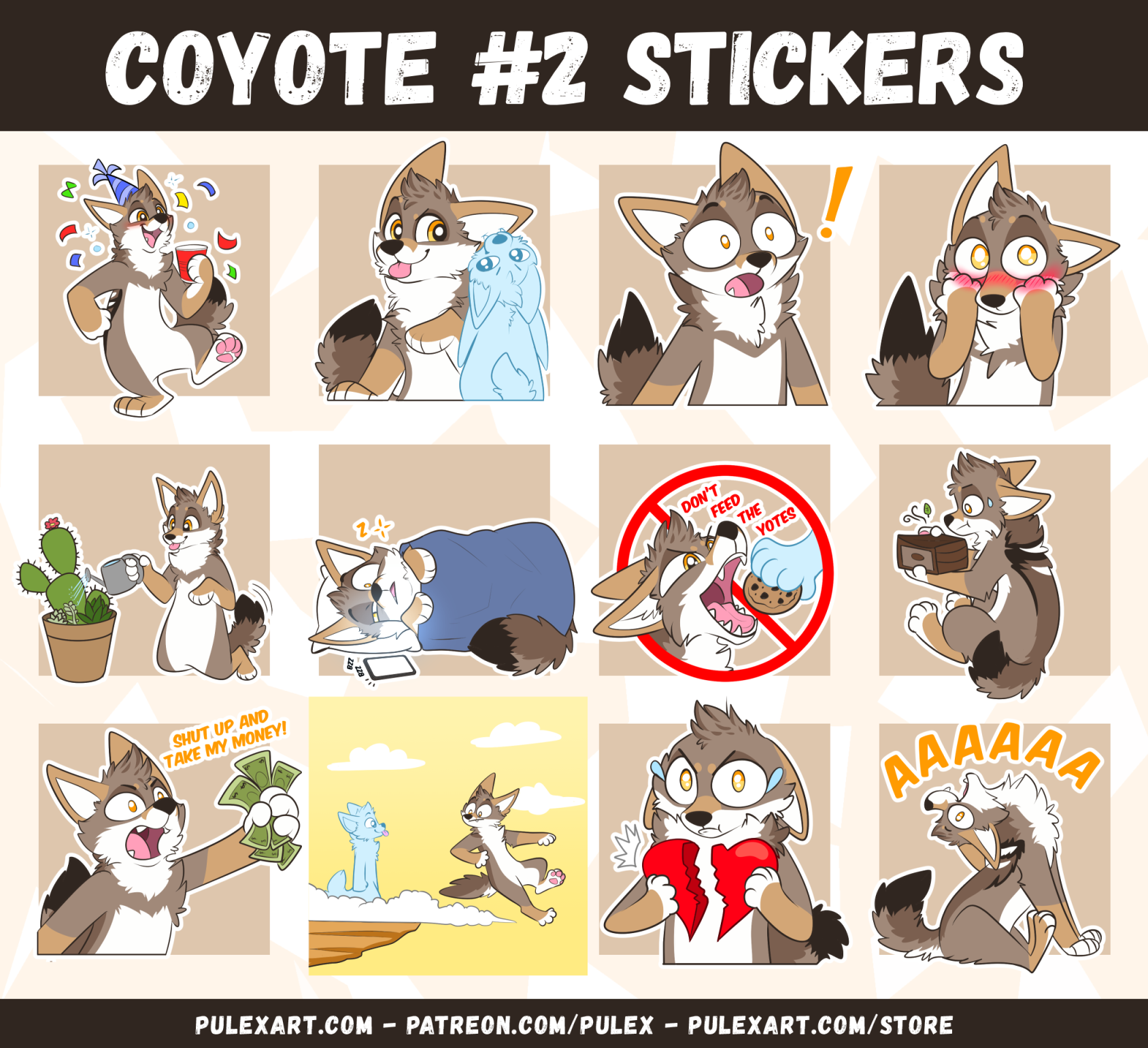 Coyote Sticker Bases #2
