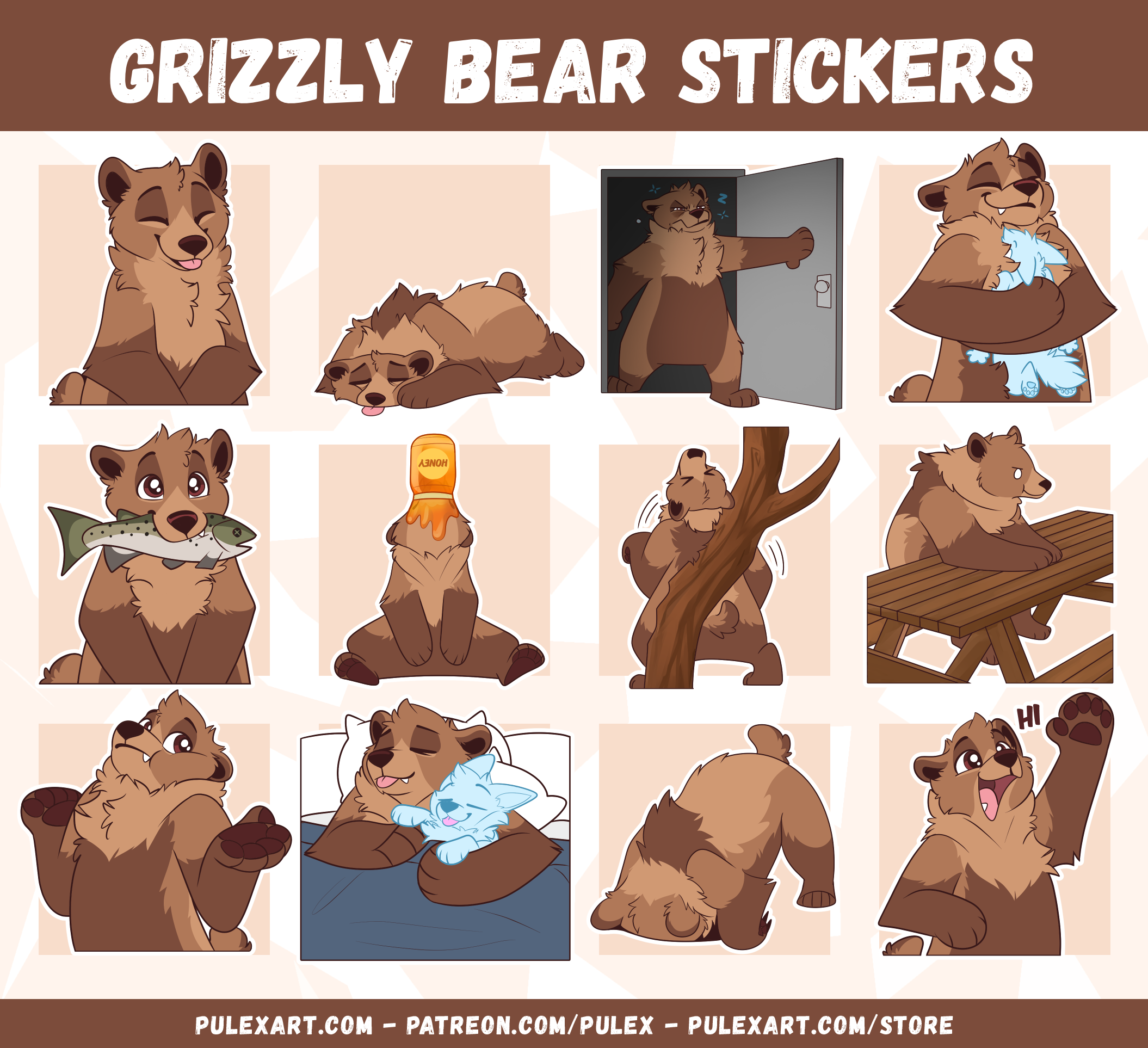 Grizzly Bear Sticker Bases