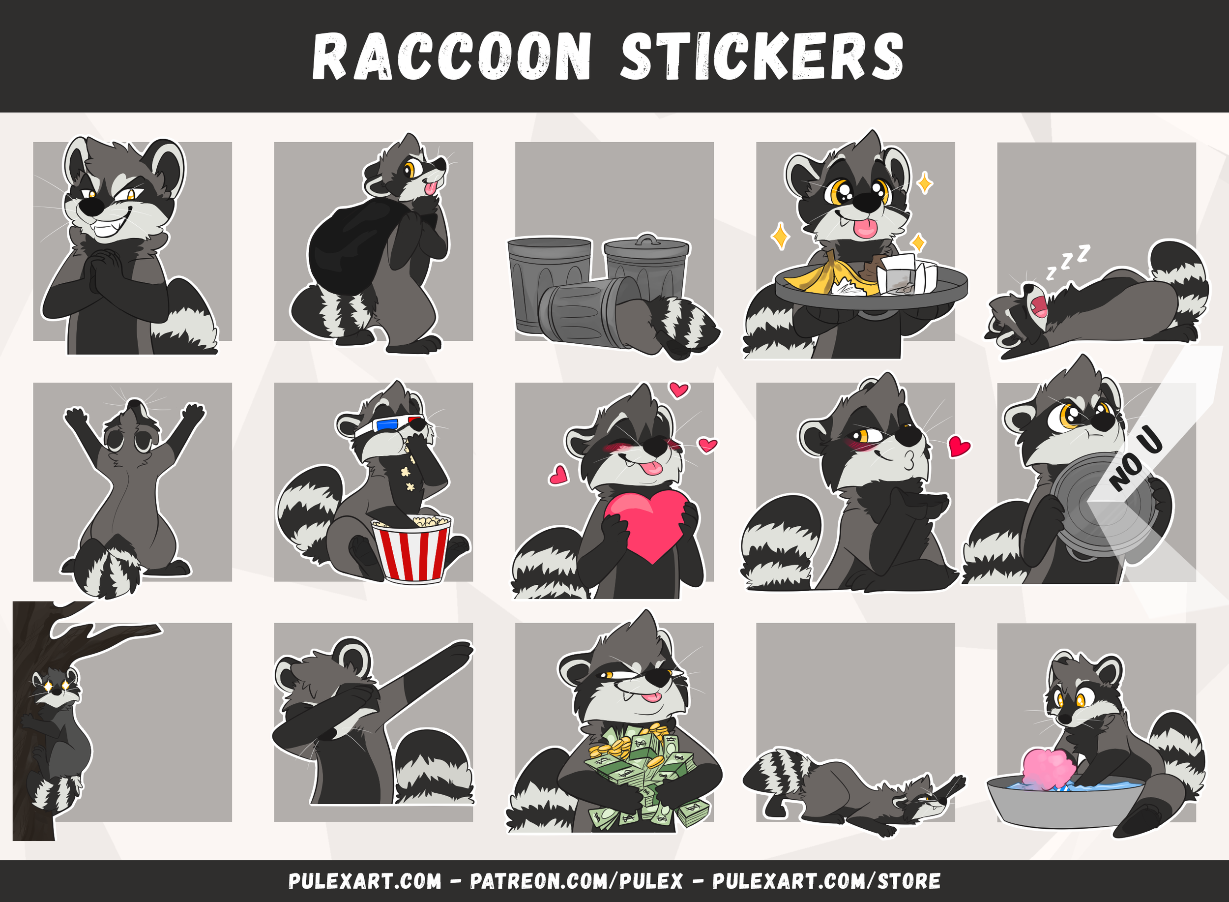 Raccoon Sticker Bases