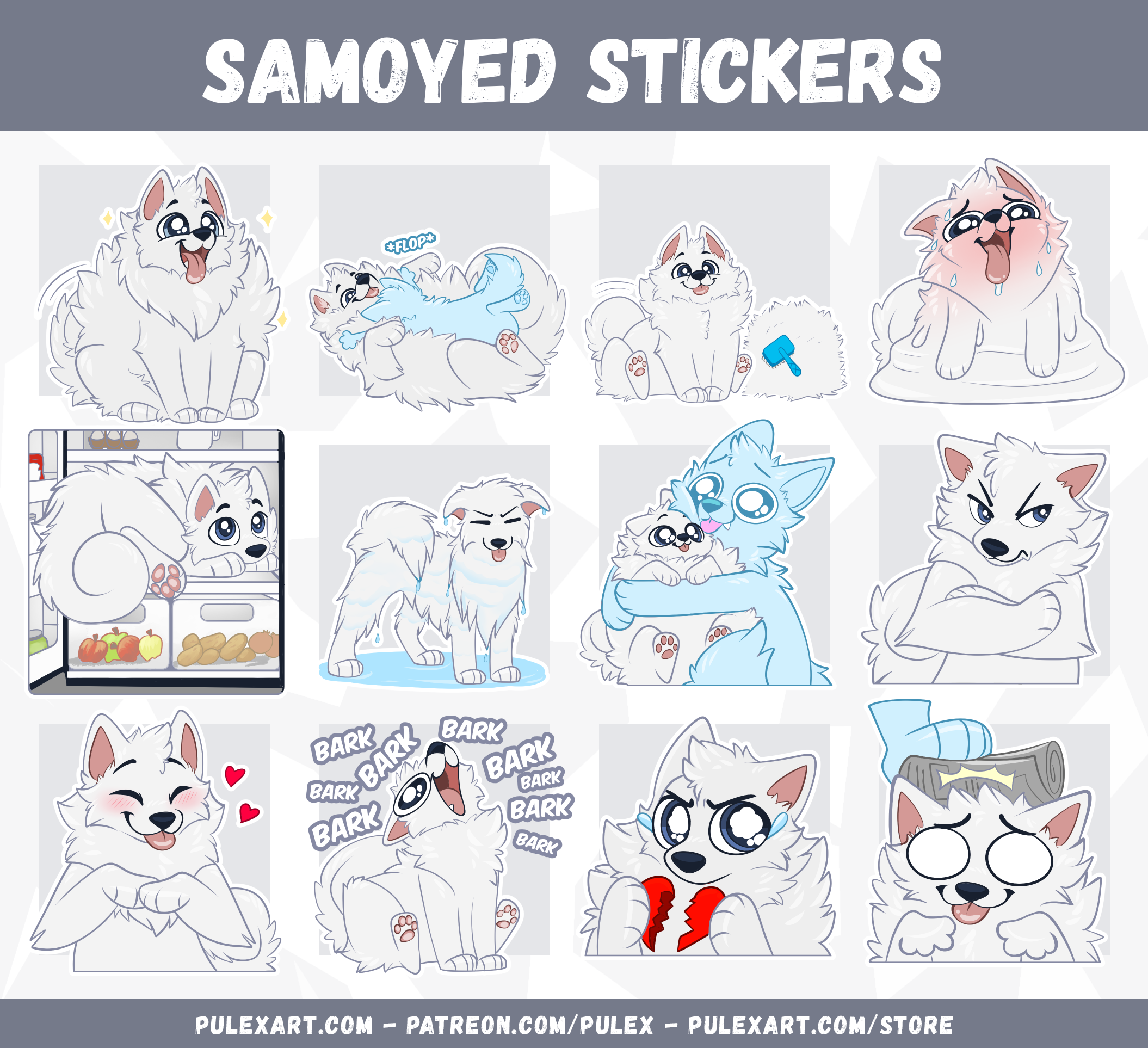 Samoyed Sticker Bases
