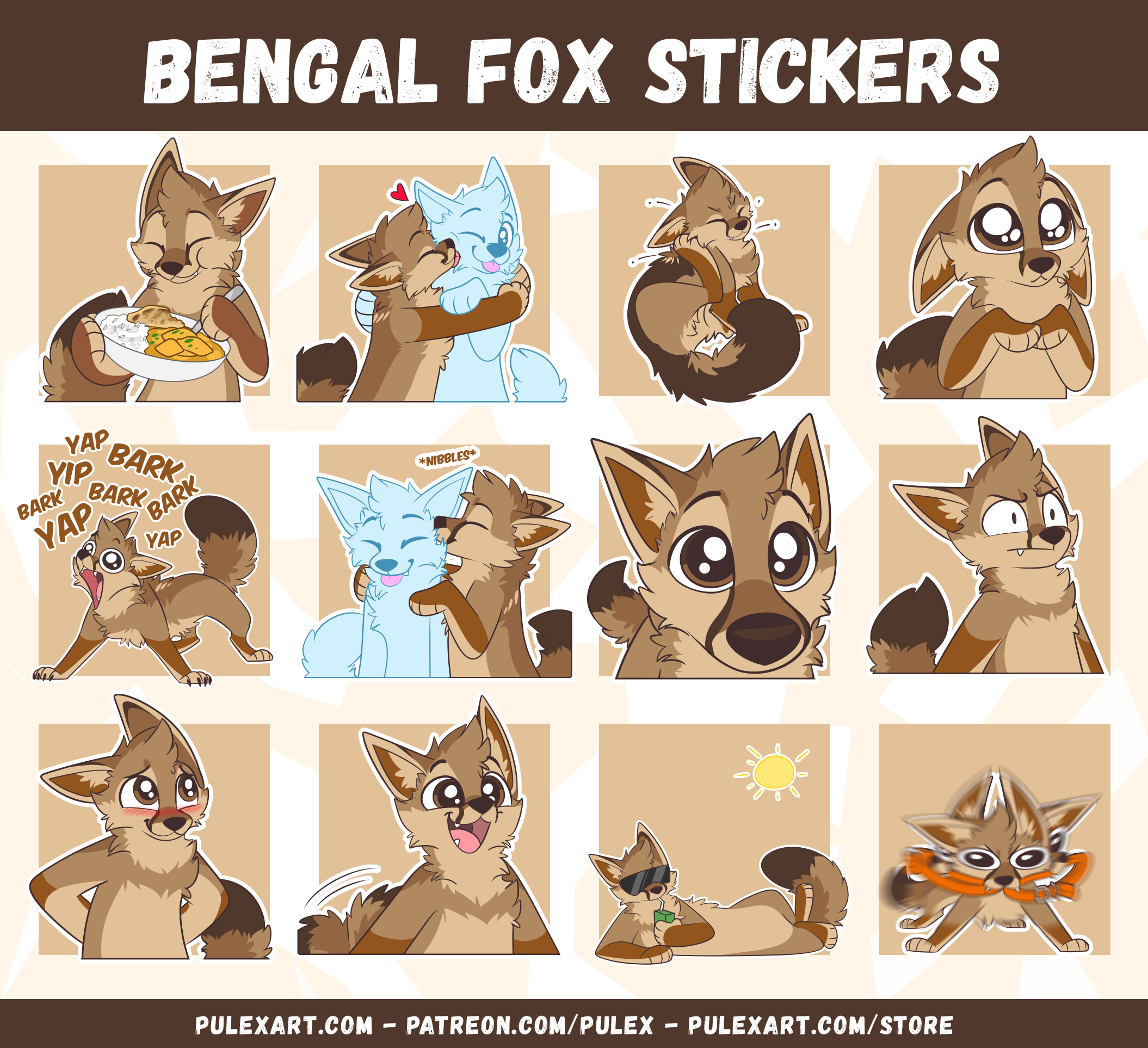 Bengal Fox Sticker Bases