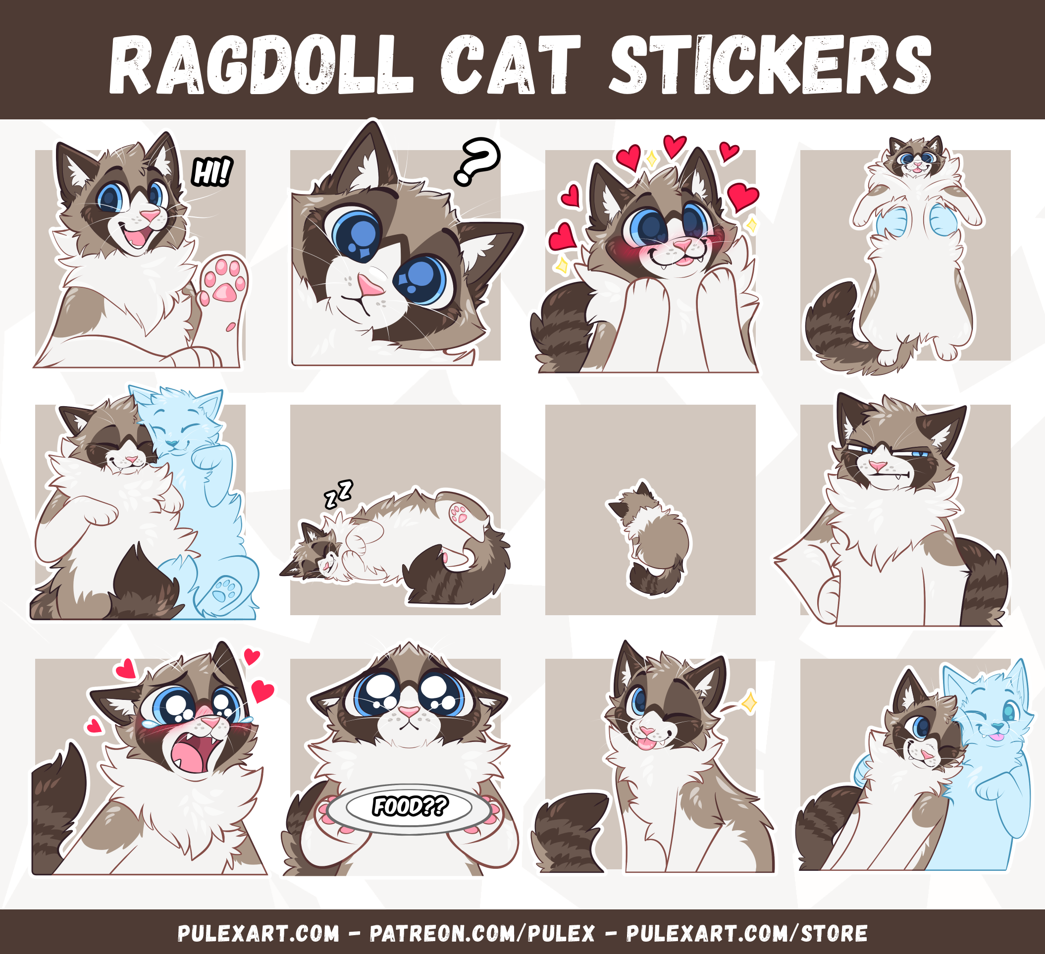 Ragdoll Cat Sticker Bases
