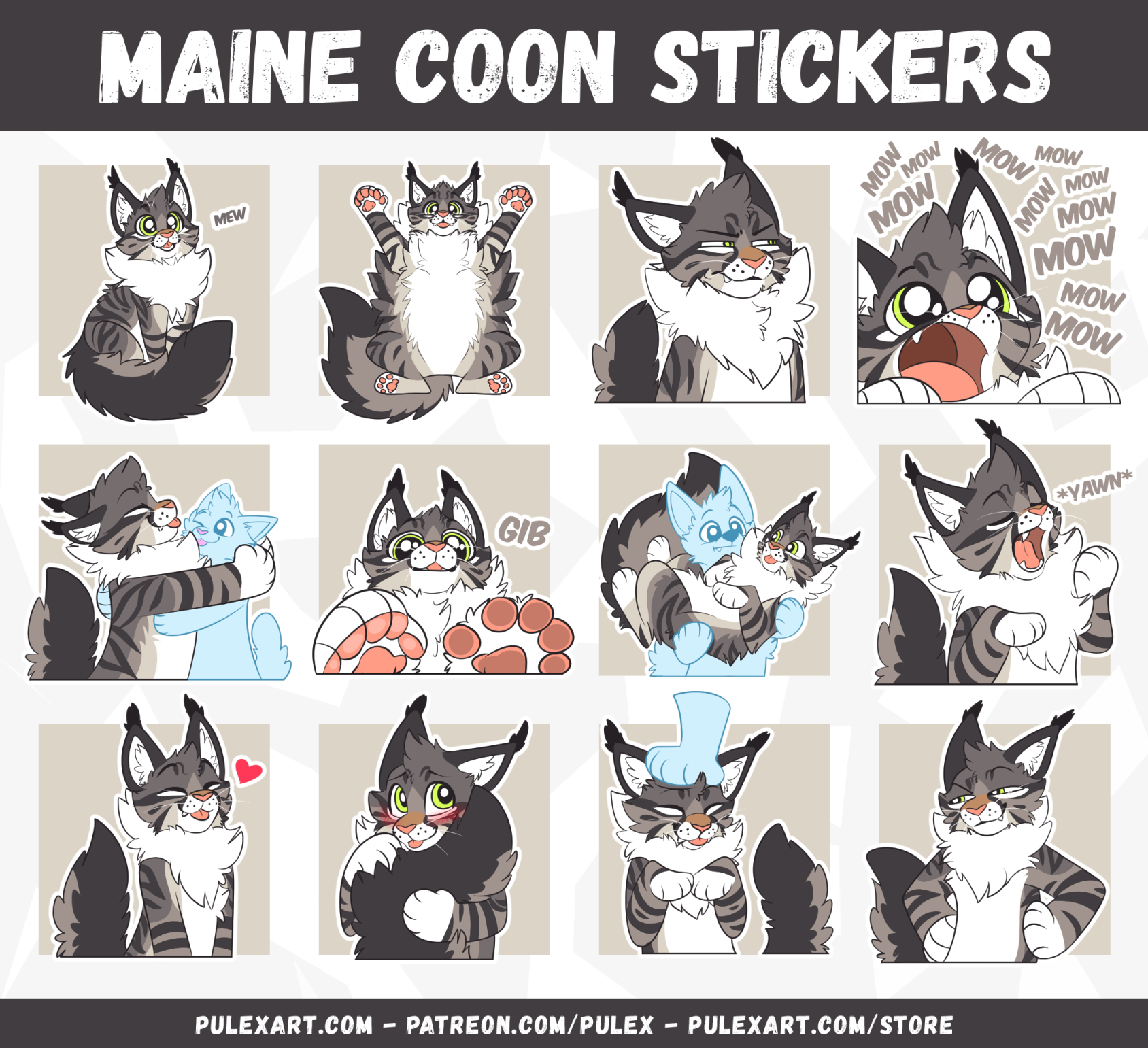 Maine Coon Sticker Bases