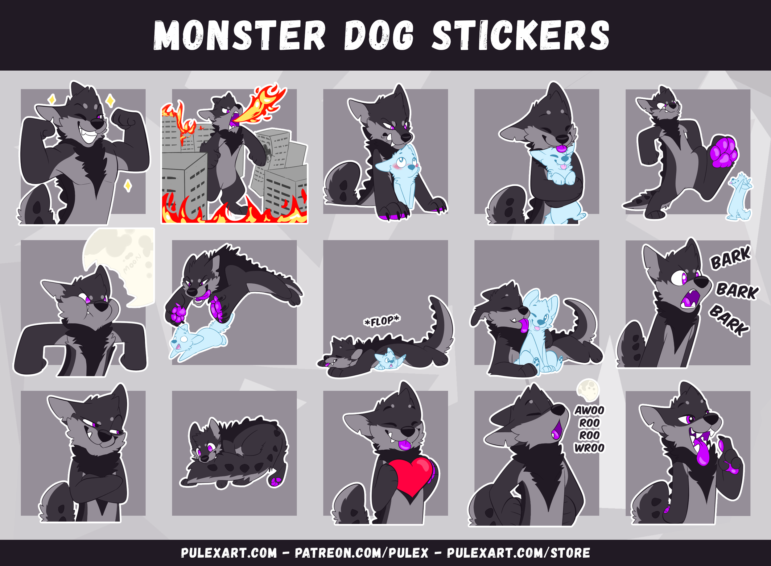 Monster Dog Sticker Bases