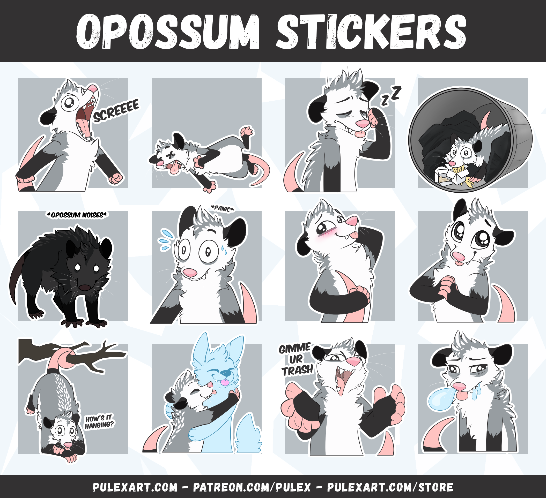 Opossum Sticker Bases