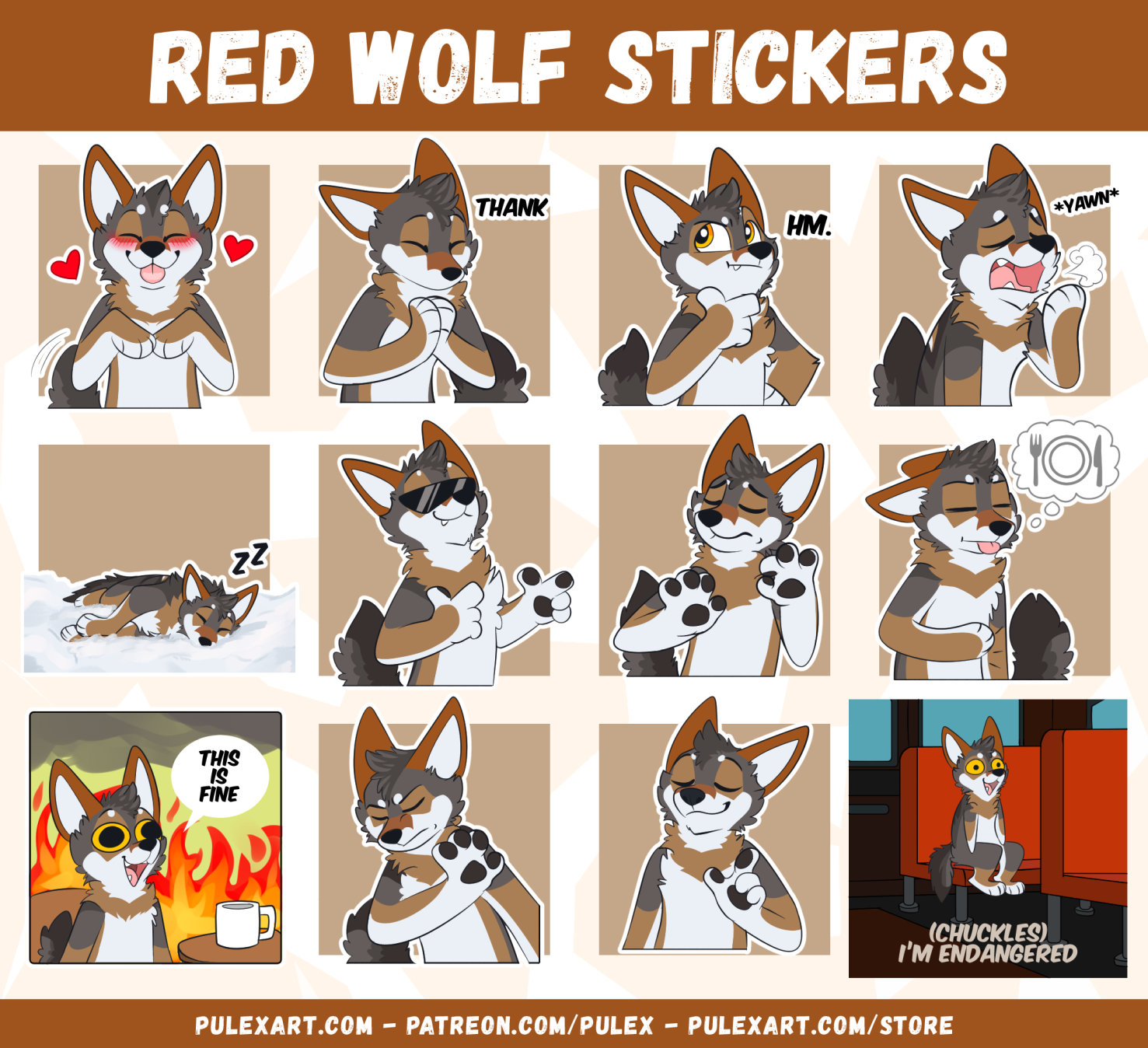 Red Wolf Sticker Bases