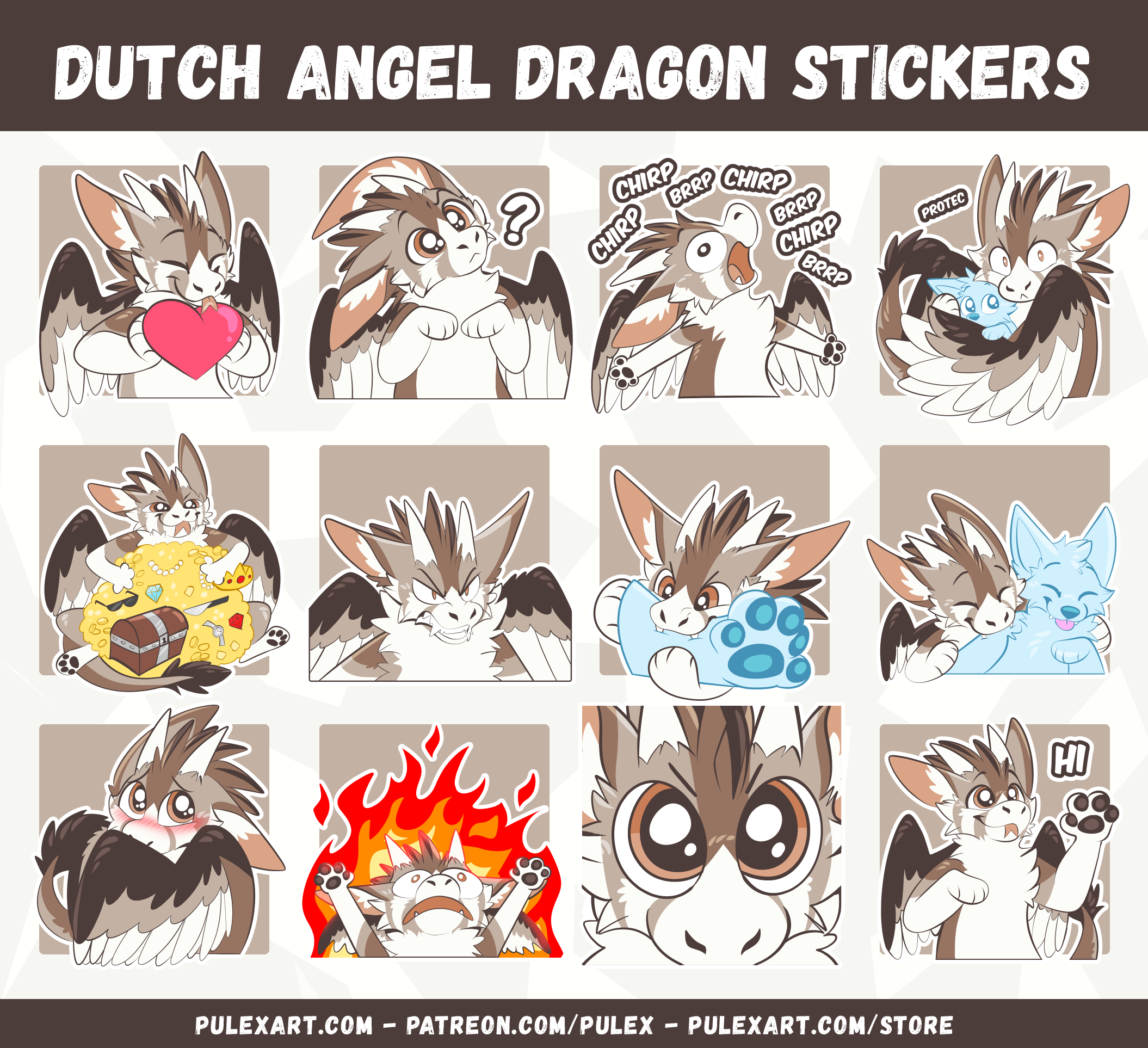 Dutch Angel Dragon Sticker Bases
