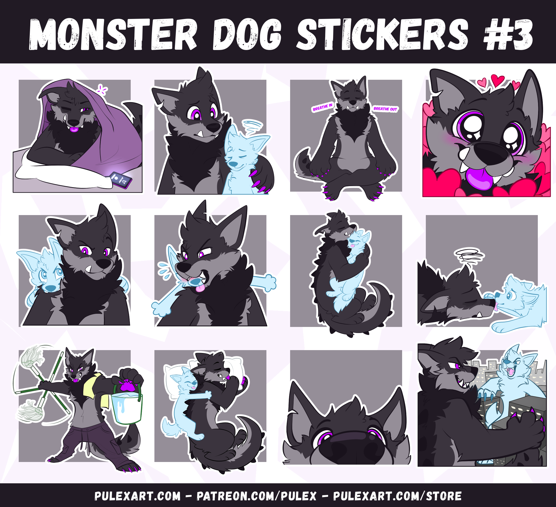 Monster Dog Sticker Bases #3