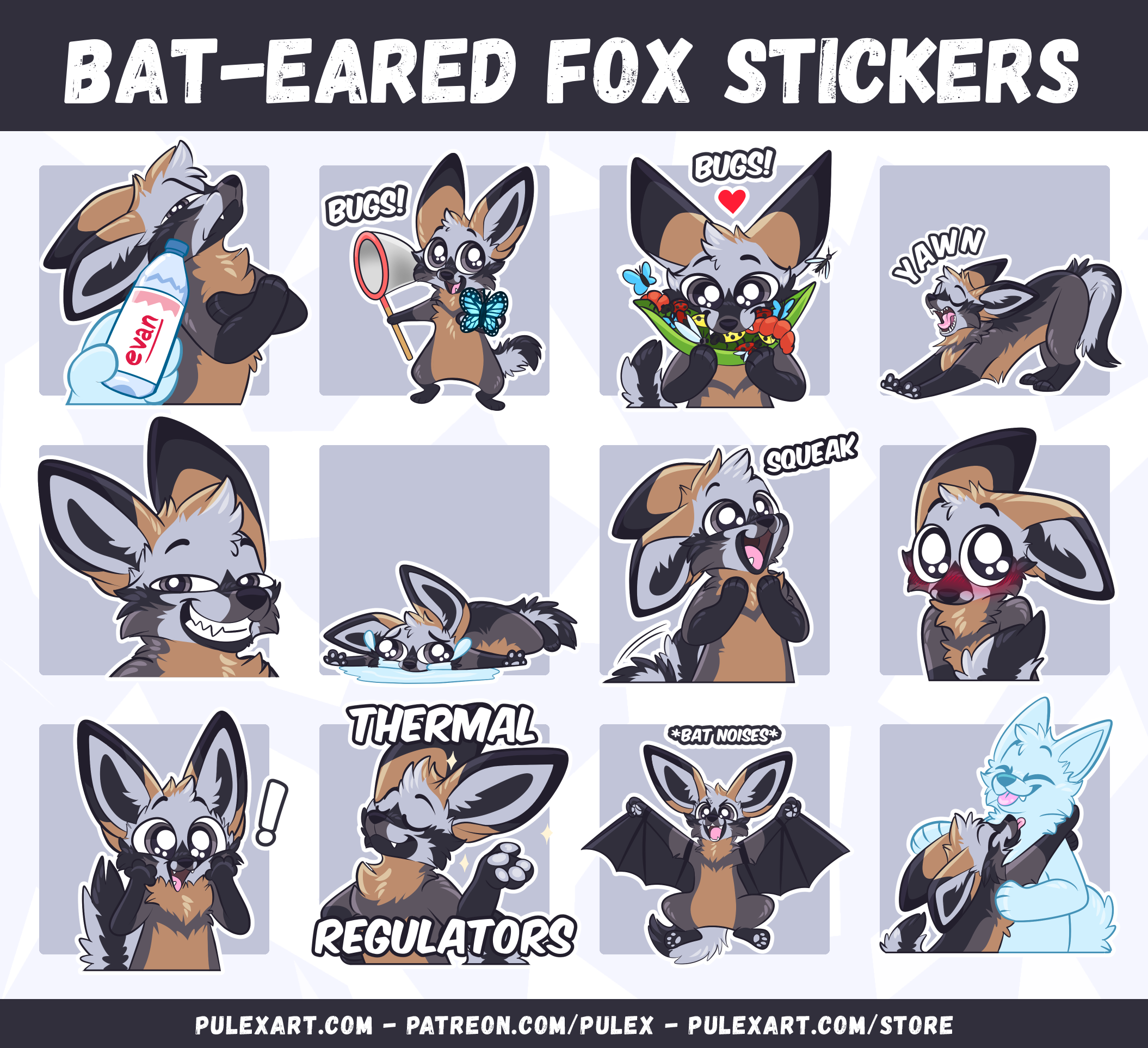 Bat-Eared Fox Sticker Bases