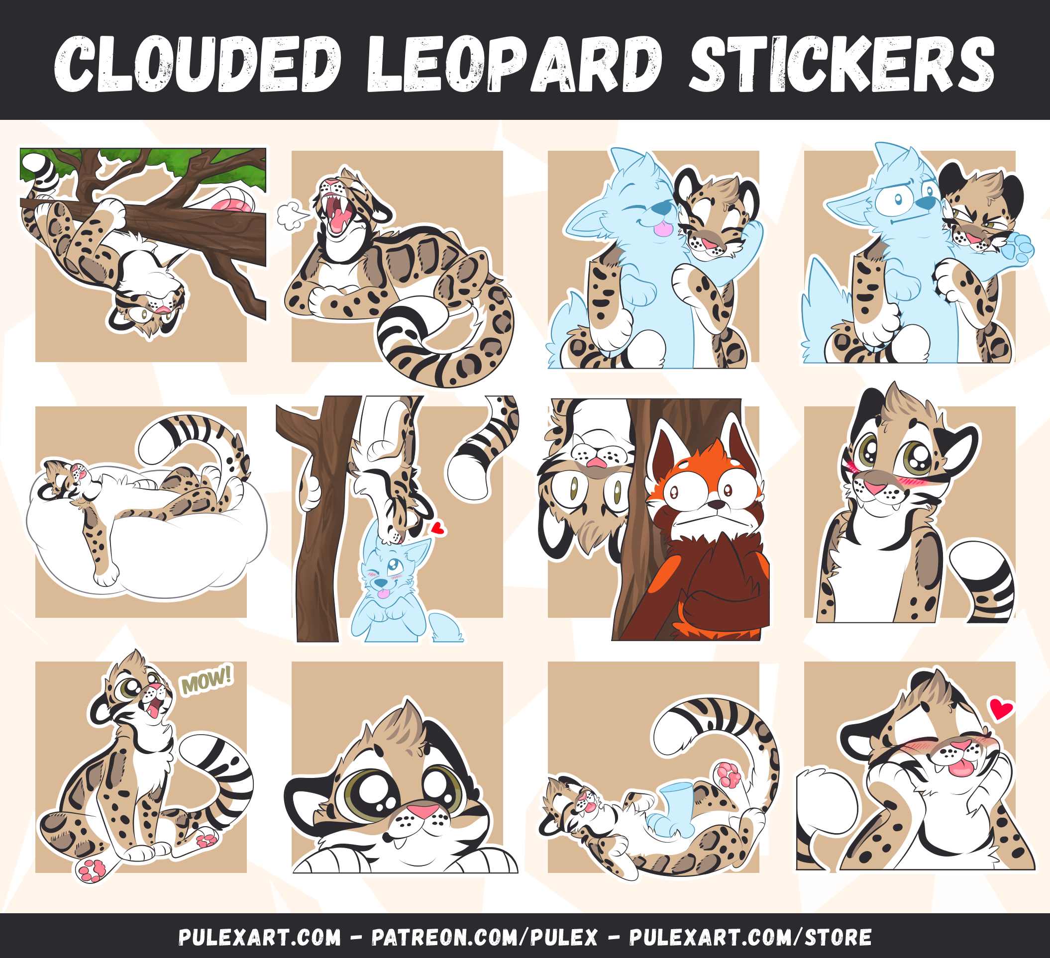 Clouded Leopard Sticker Bases