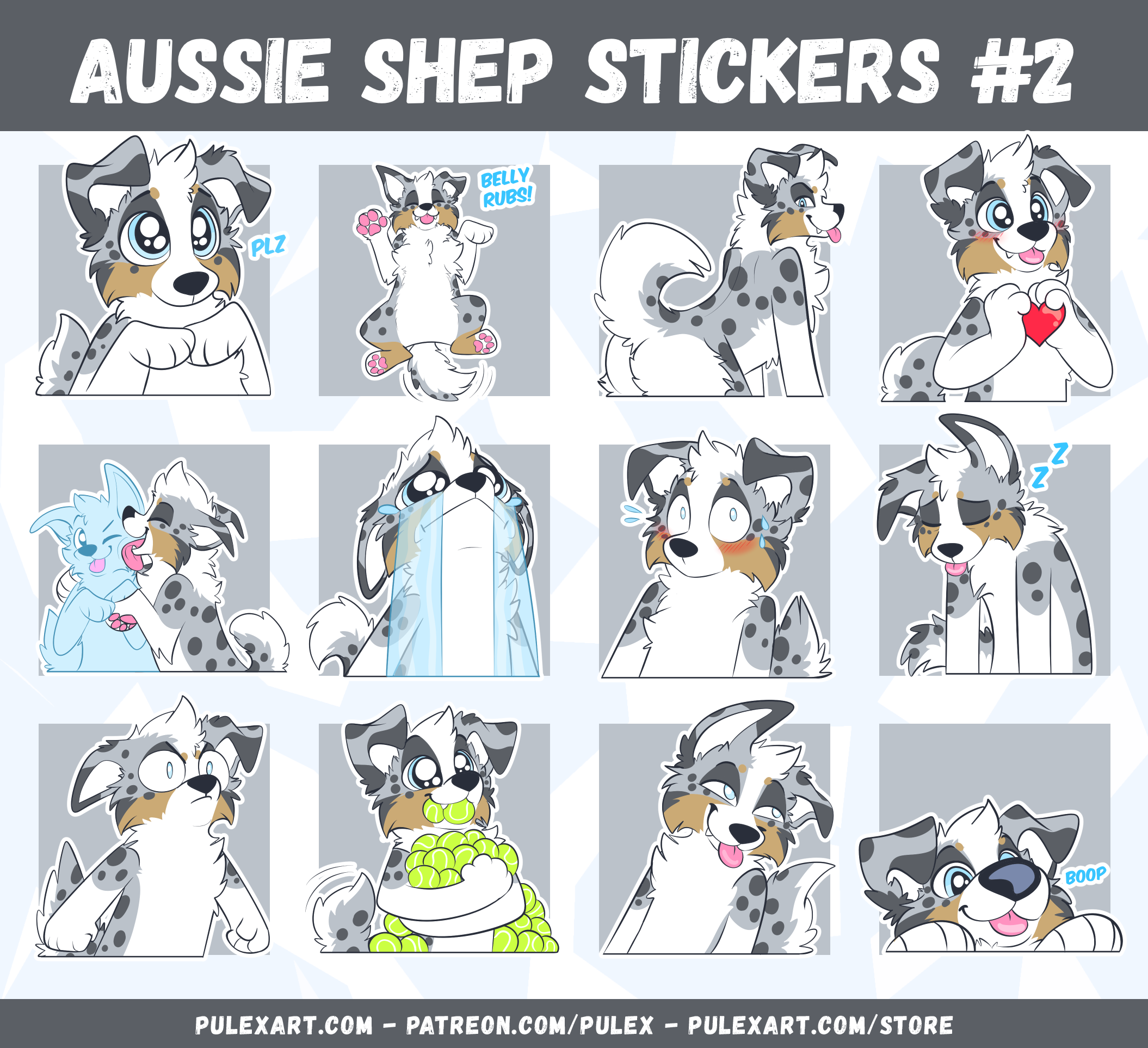 Australian Shepherd Sticker Bases #2