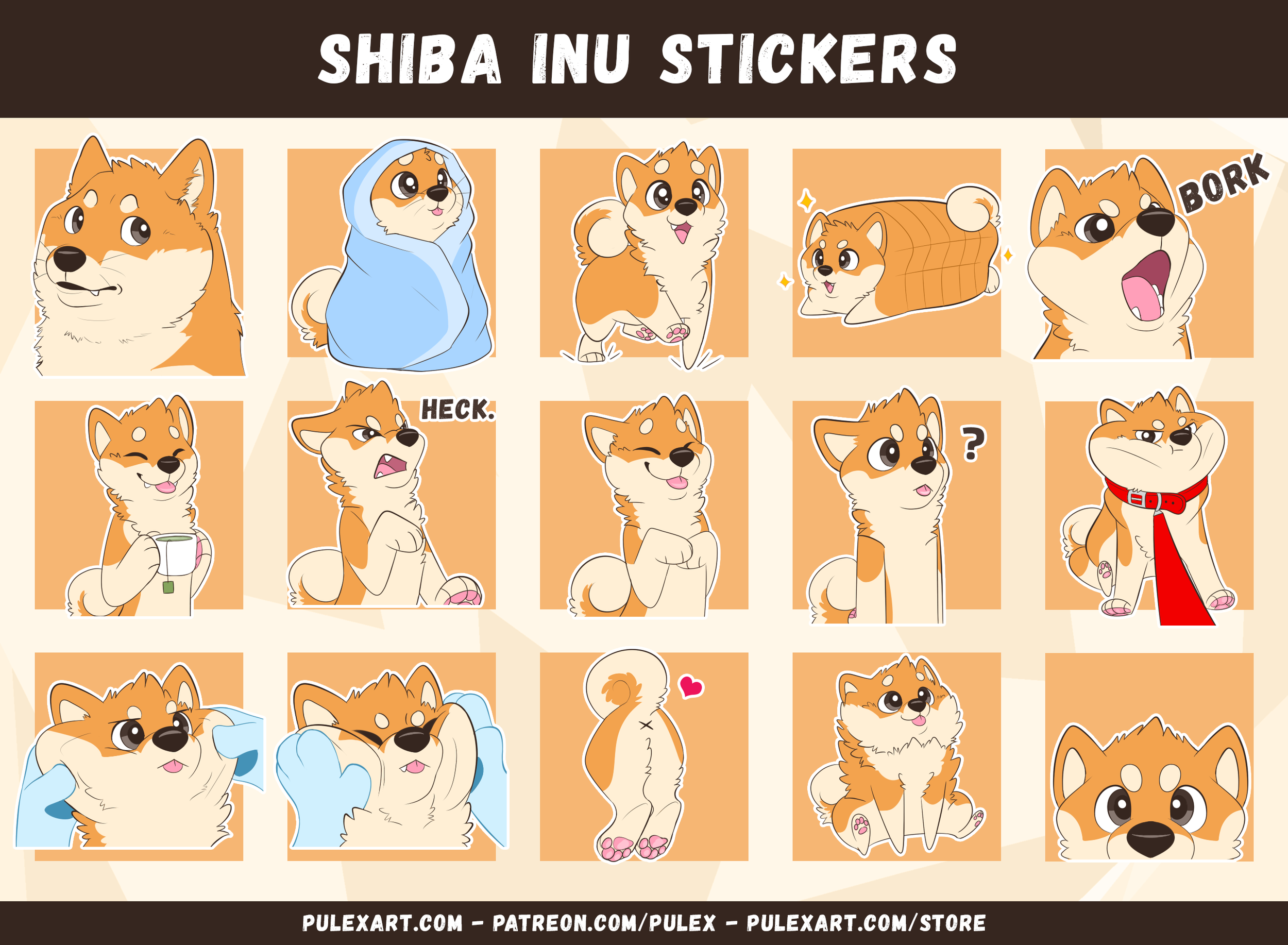 Shiba Inu Sticker Bases