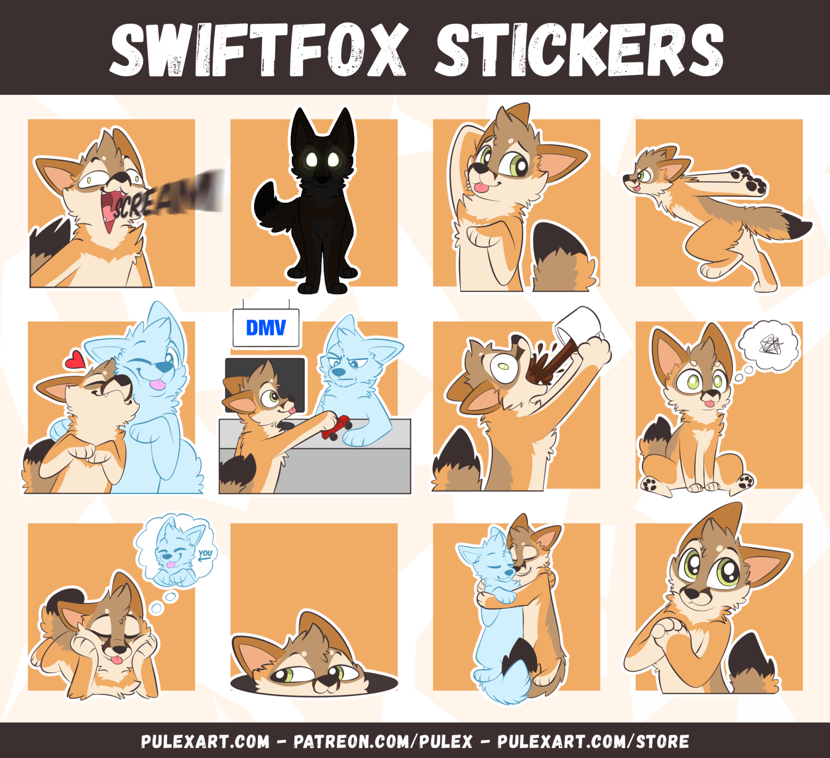 Swift Fox Sticker Bases