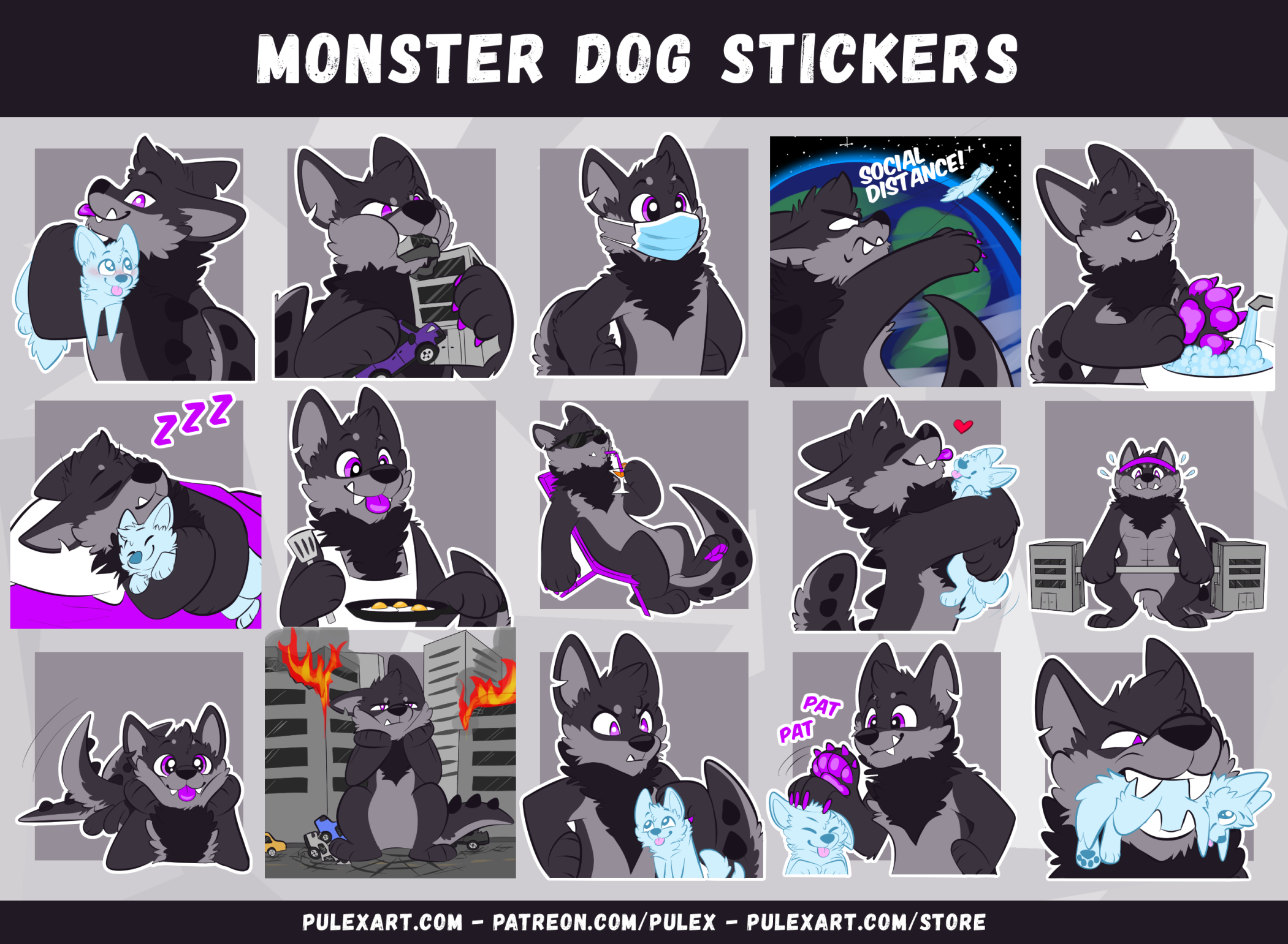 Monster Dog Stickers #2