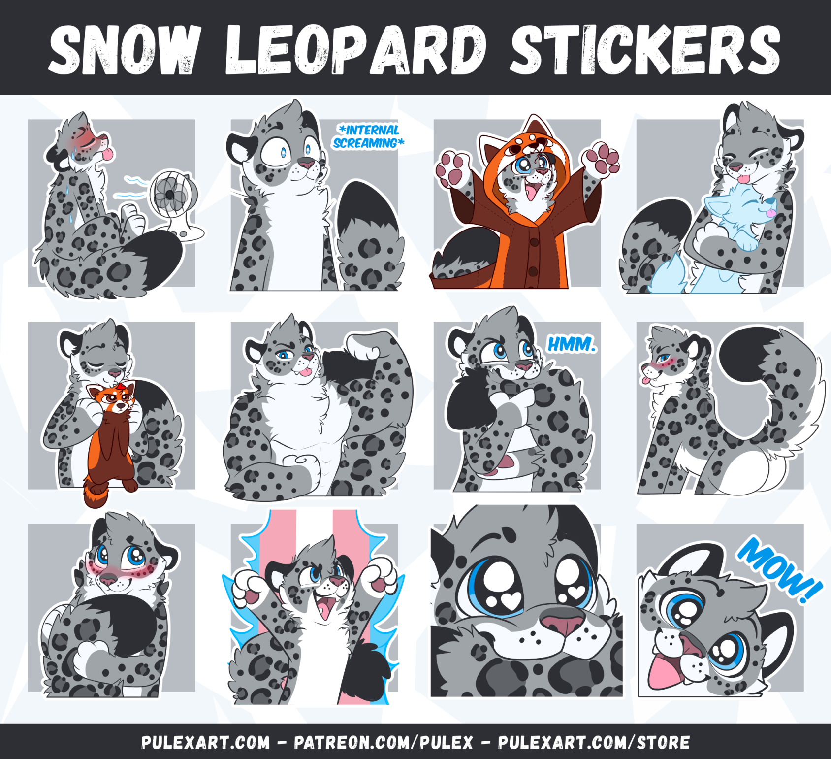 Snow Leopard Sticker Bases #2