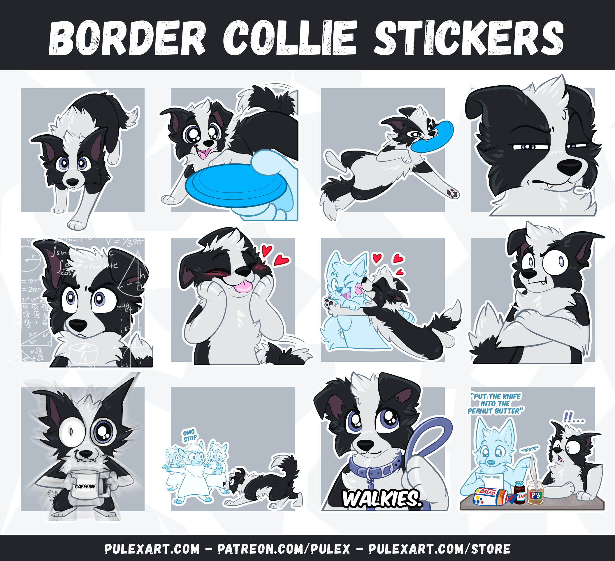 Border Collie Sticker Bases