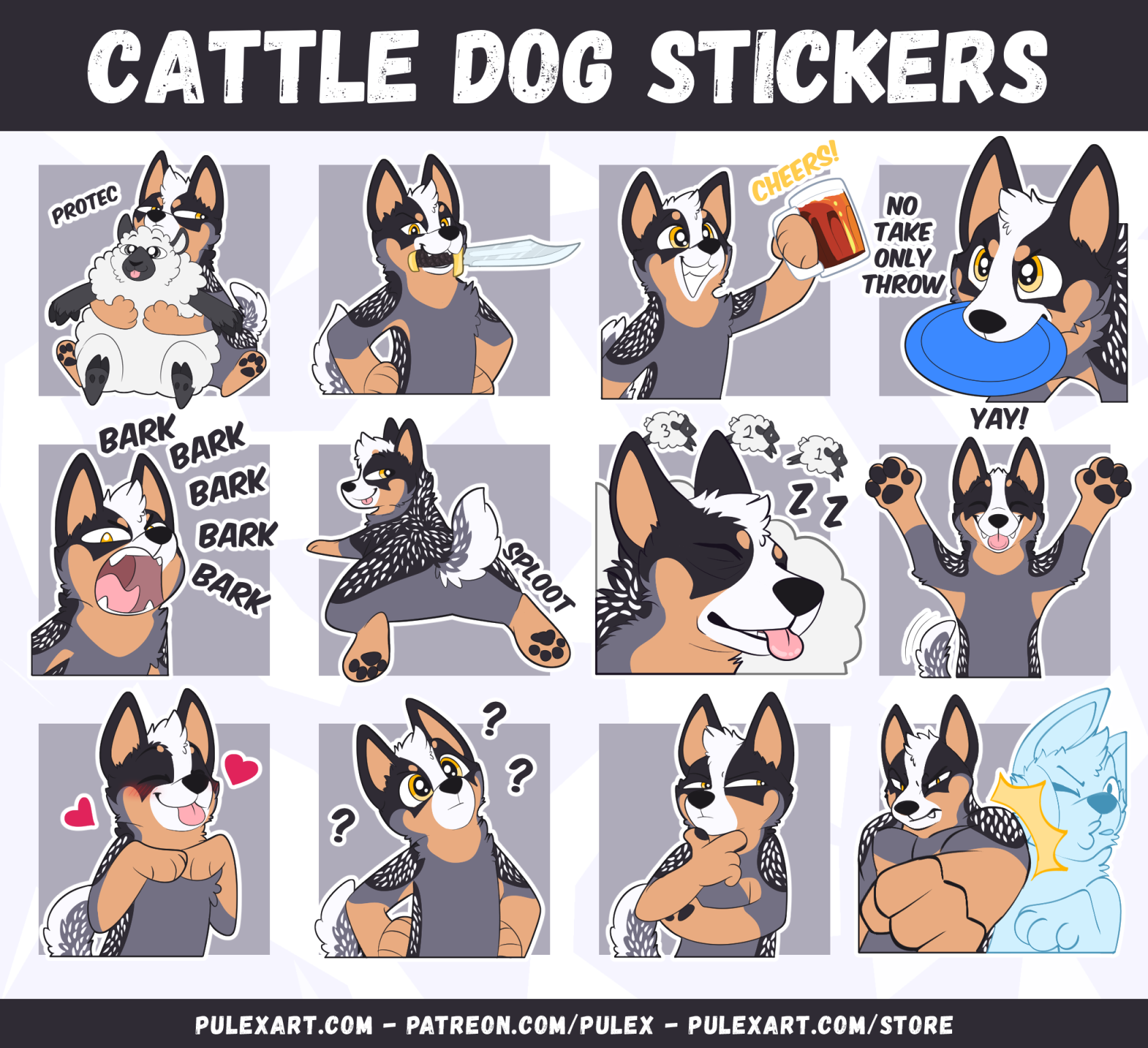 Australian Cattle Dog Sticker Bases