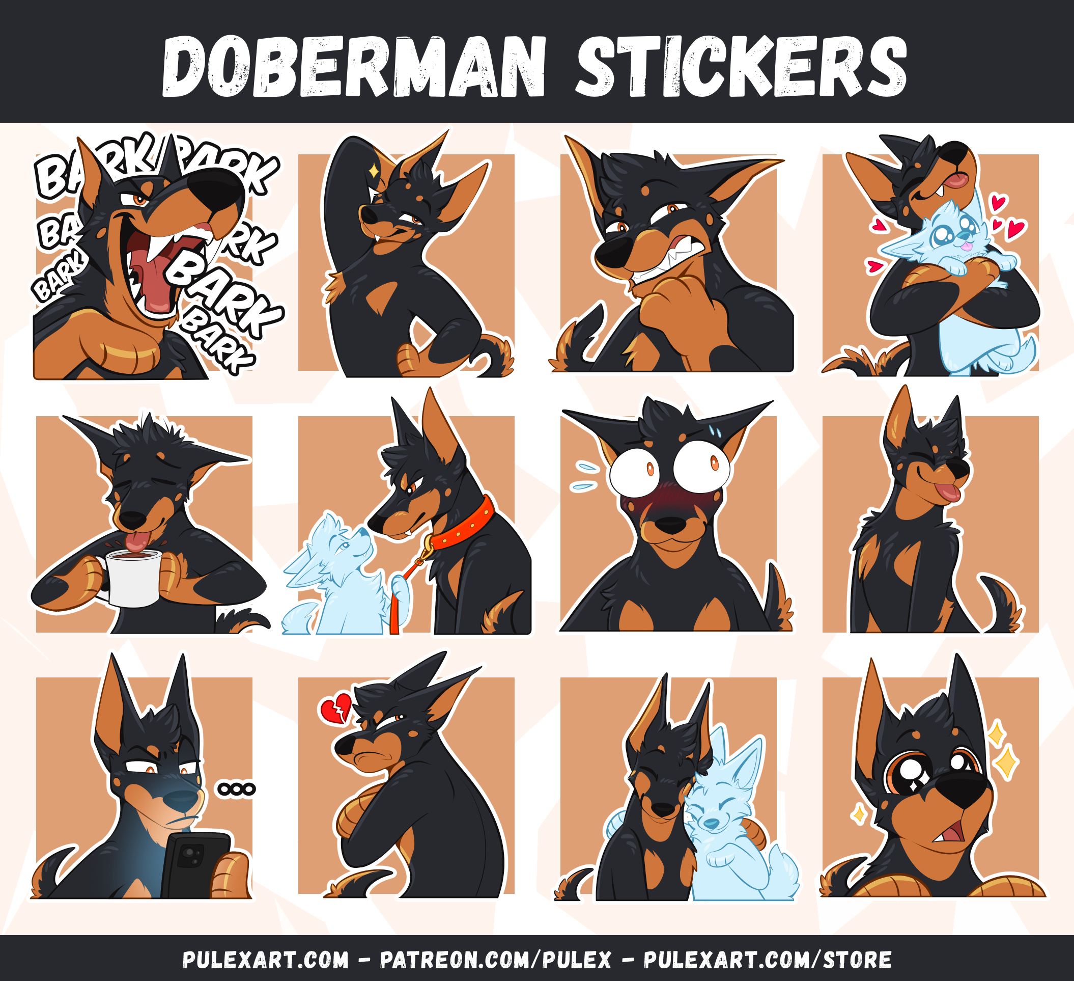 Doberman Sticker Bases