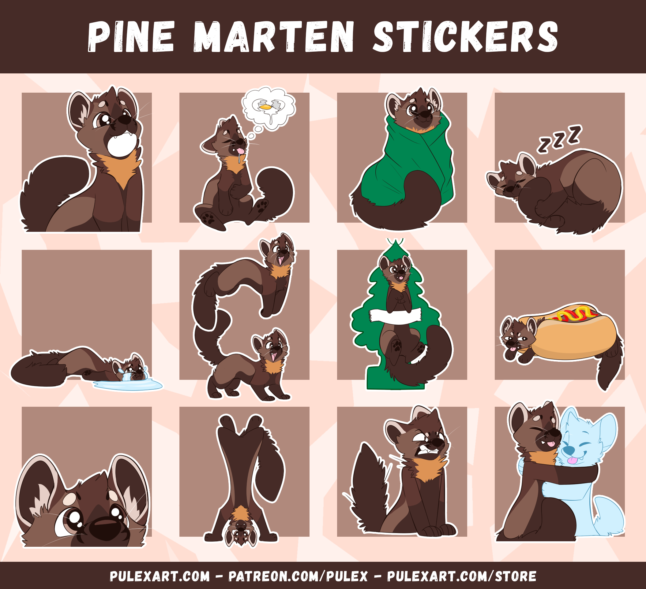 Pine Marten Sticker Bases