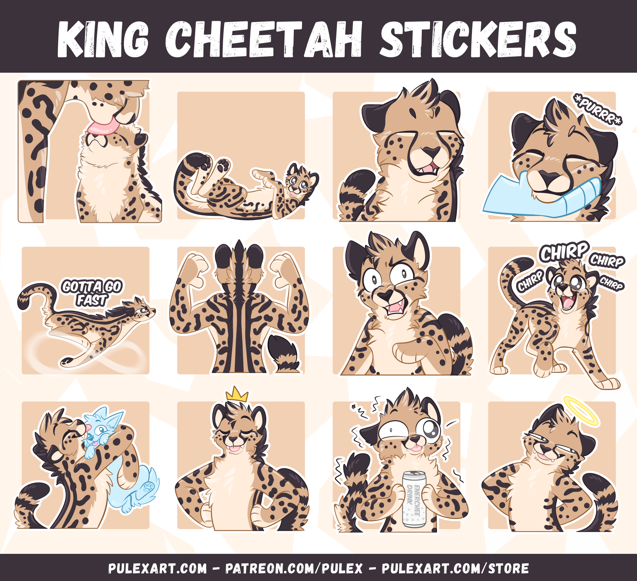 King Cheetah Sticker Bases