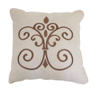 Cream & Brown Square Decorative Pillow