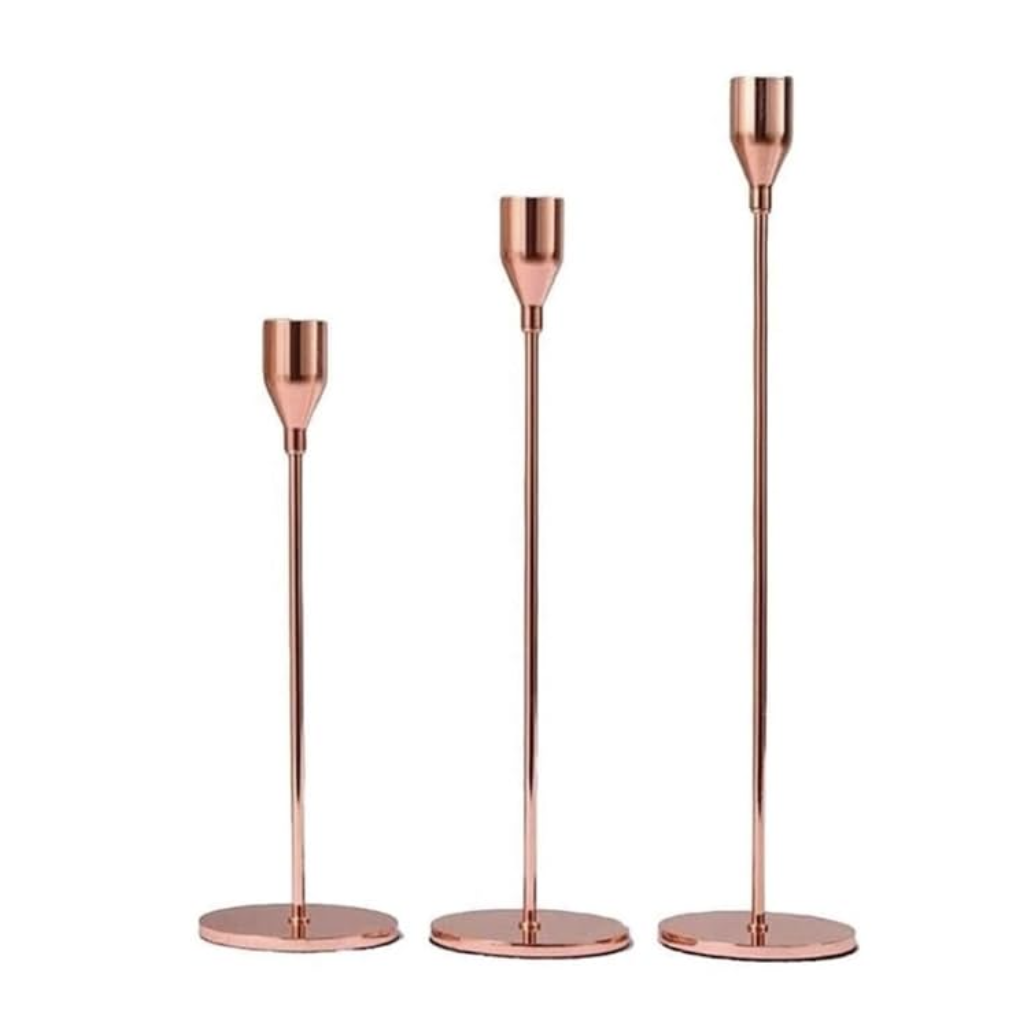 Gold Sleek Tapered Candle Holder X-Tall