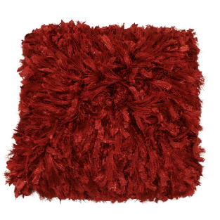 Red Shag Pillow