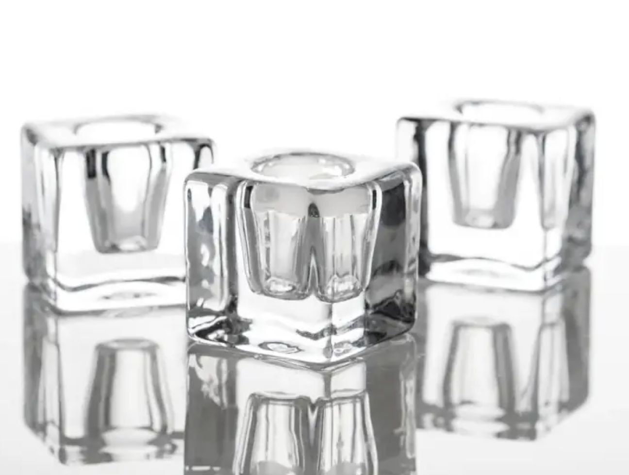 Square Glass Taper Candle Holder