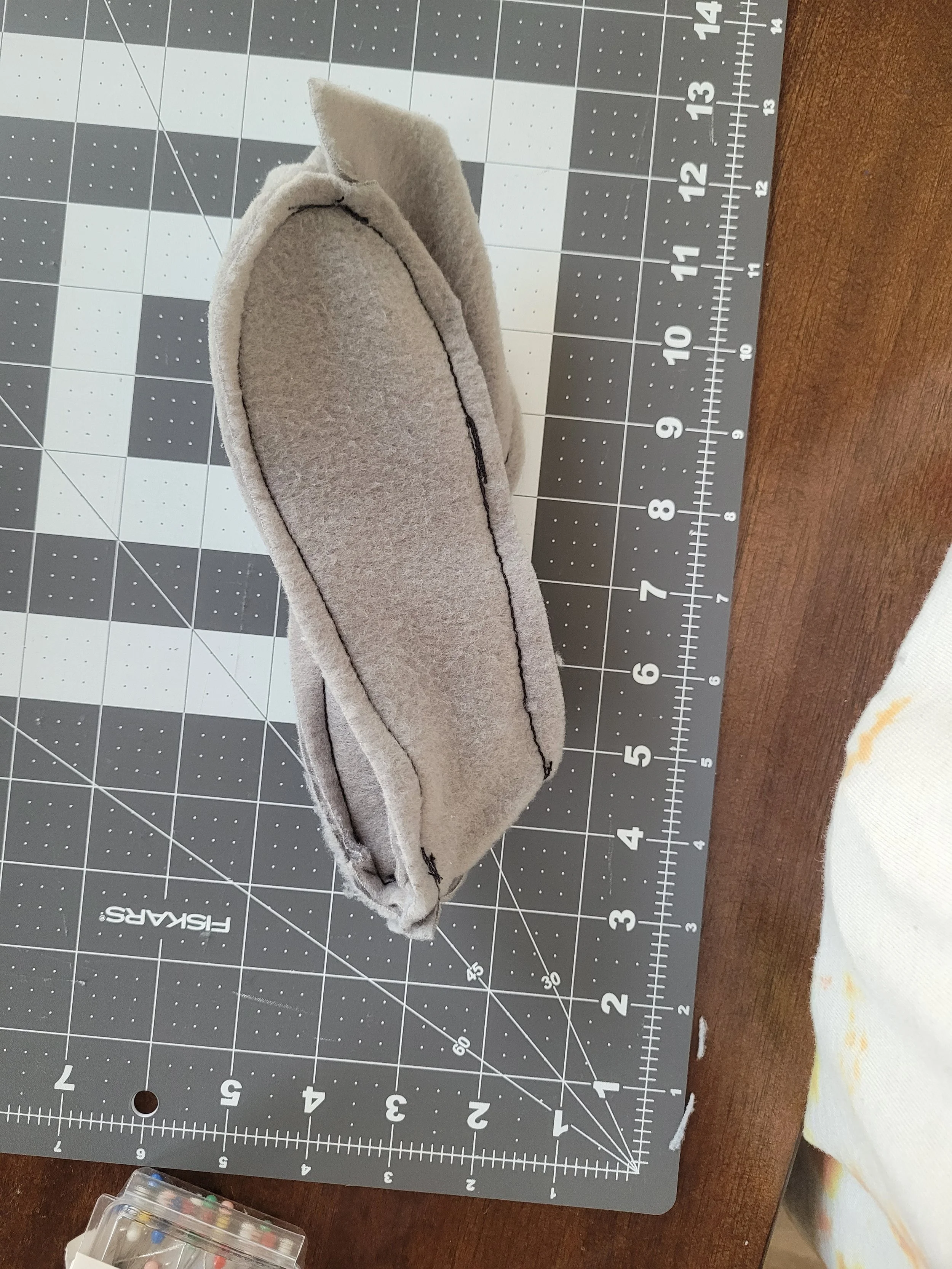 One of a series of images taken as instruction for how to sew the rat bodies together.