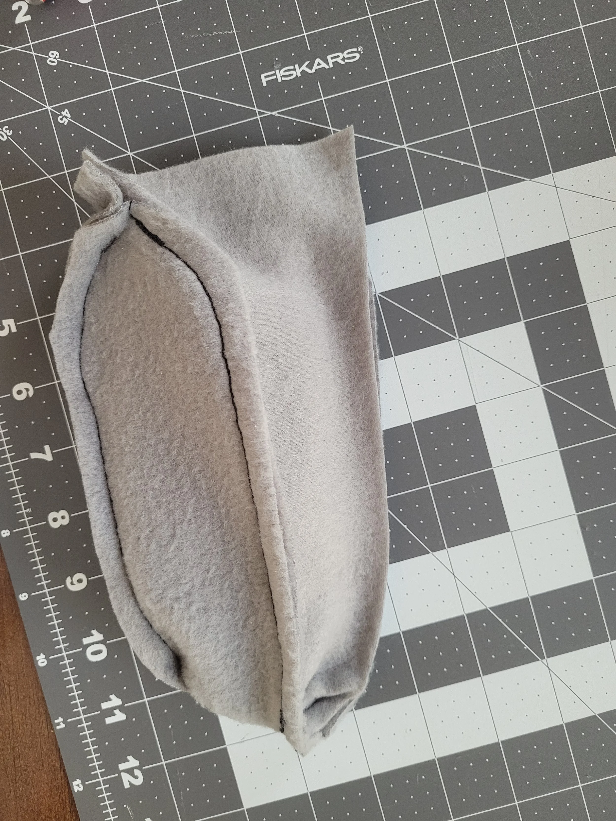 One of a series of images taken as instruction for how to sew the rat bodies together.