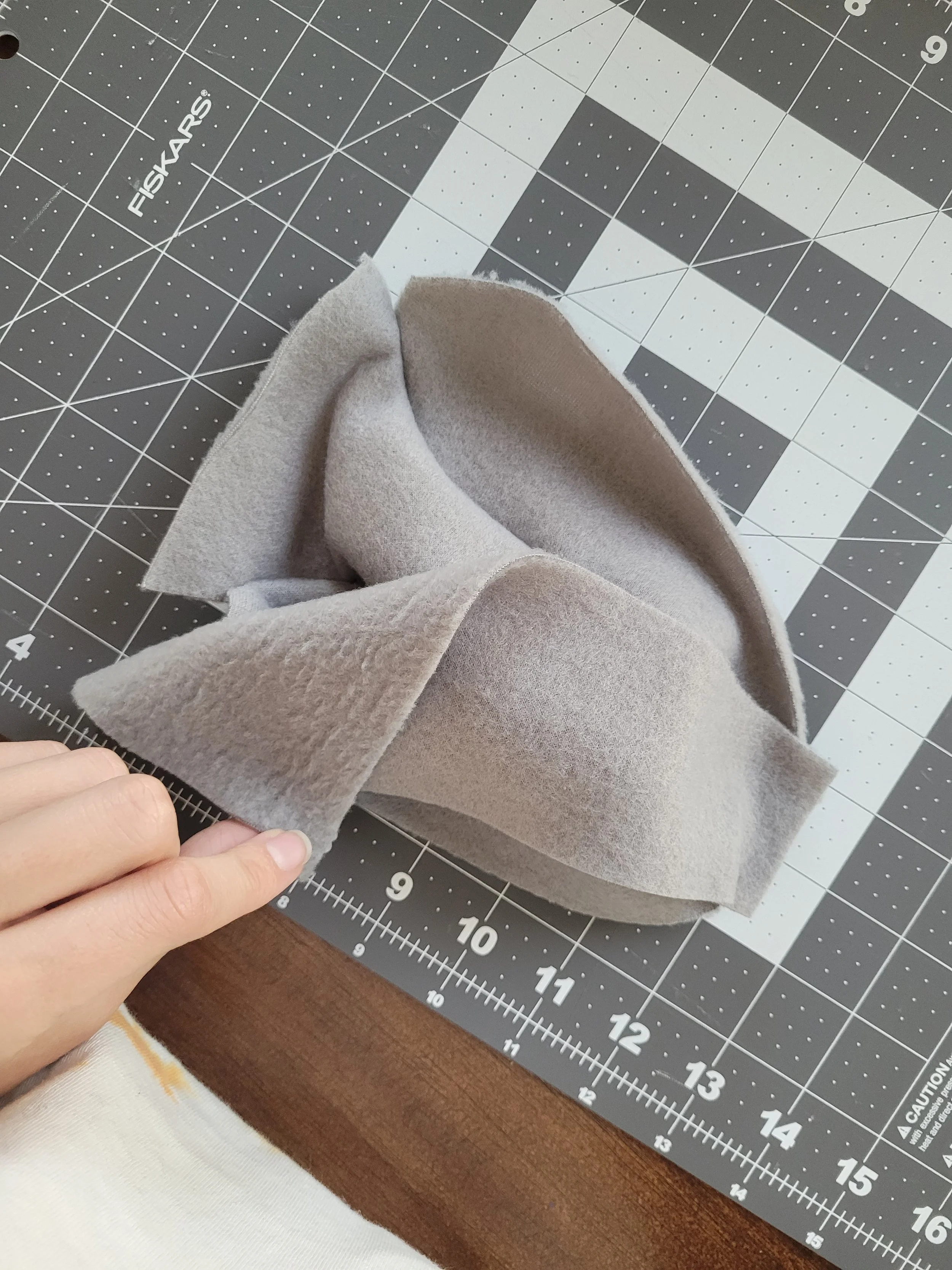 One of a series of images taken as instruction for how to sew the rat bodies together.