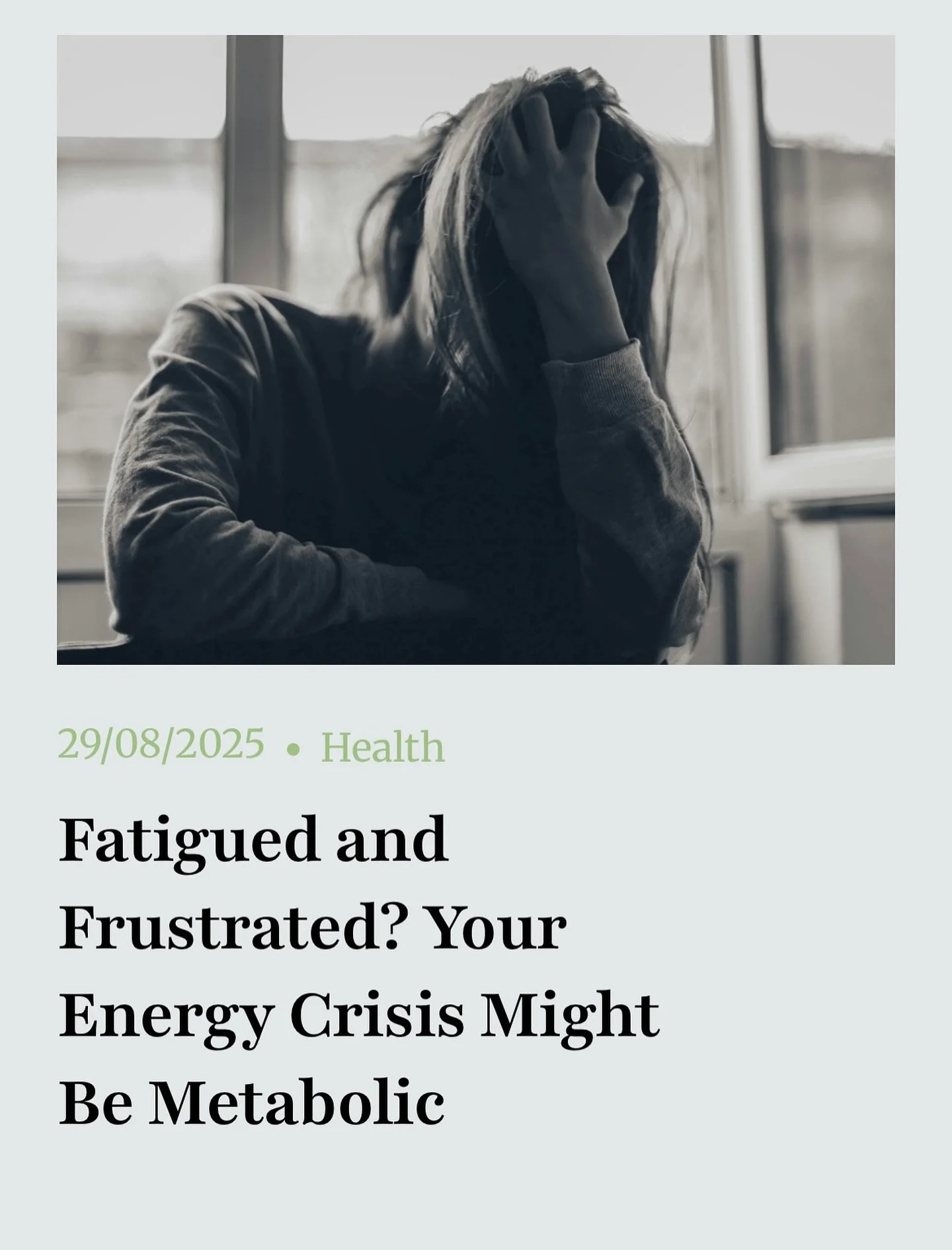 🌟 NEW Blog post! 👀 
We’re talking the metabolic roots of chronic fatigue and how to regain energy by healing your body 🌀 
🔗 Link in bio and direct link in story 🔗 
#metabolichealth #chronicfatigue #chronicfatiguesyndrome #cfs #cfsrecove