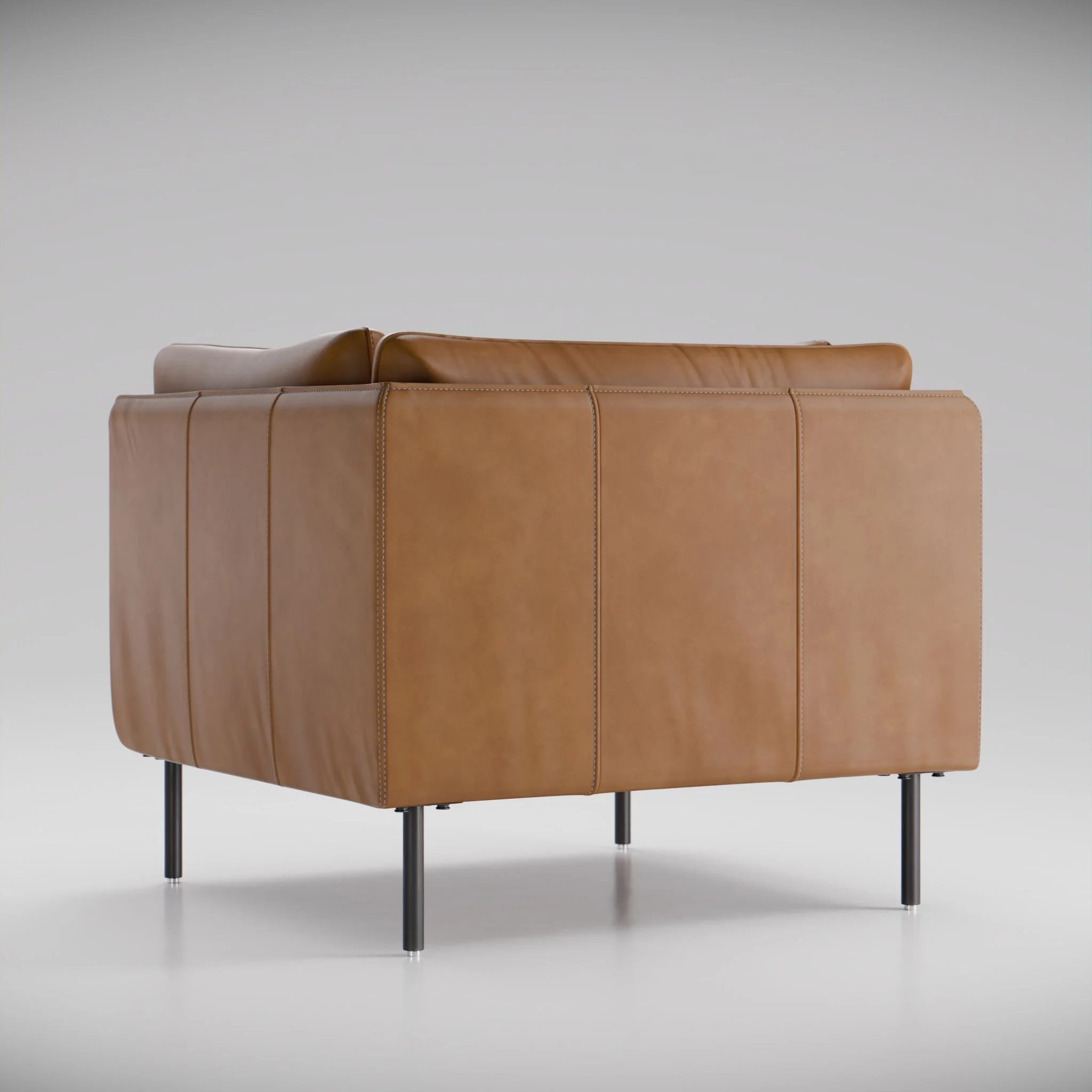 back view od a leather accent chair