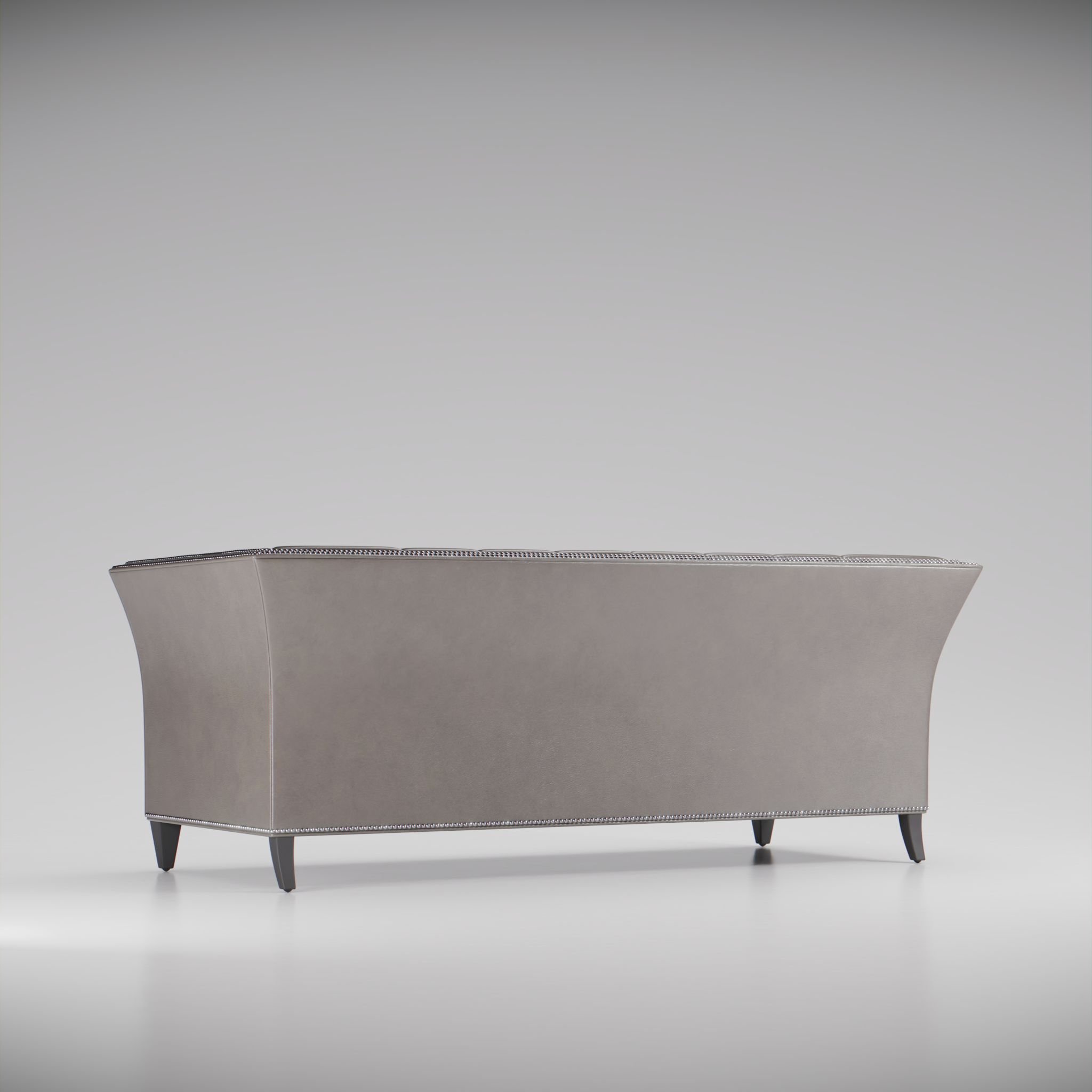 Back view of a leather sofa