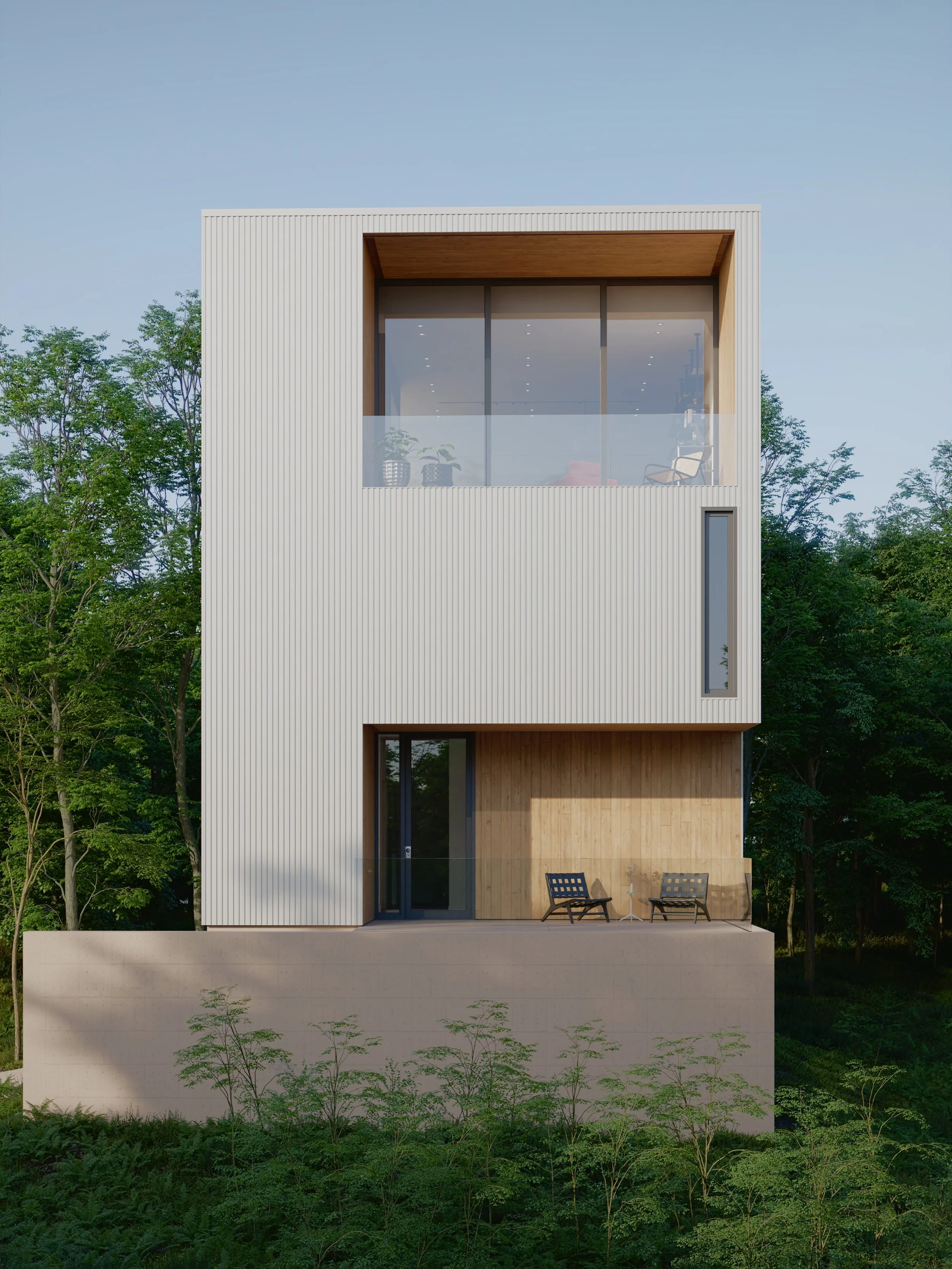 Front view of the house - day time