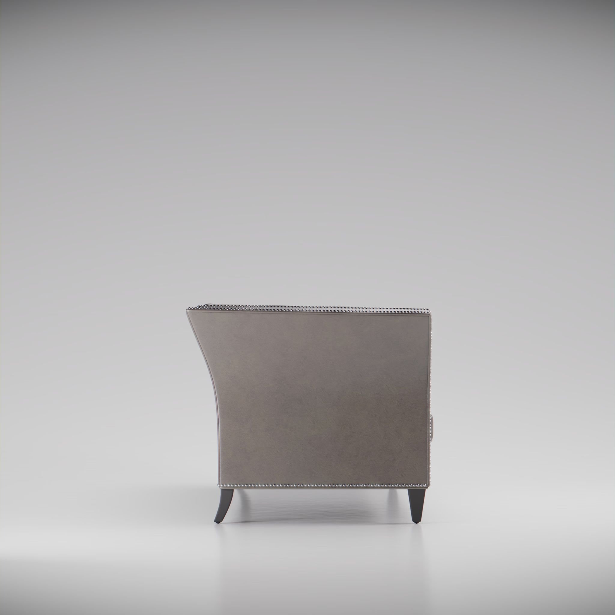 Side view of a leather sofa
