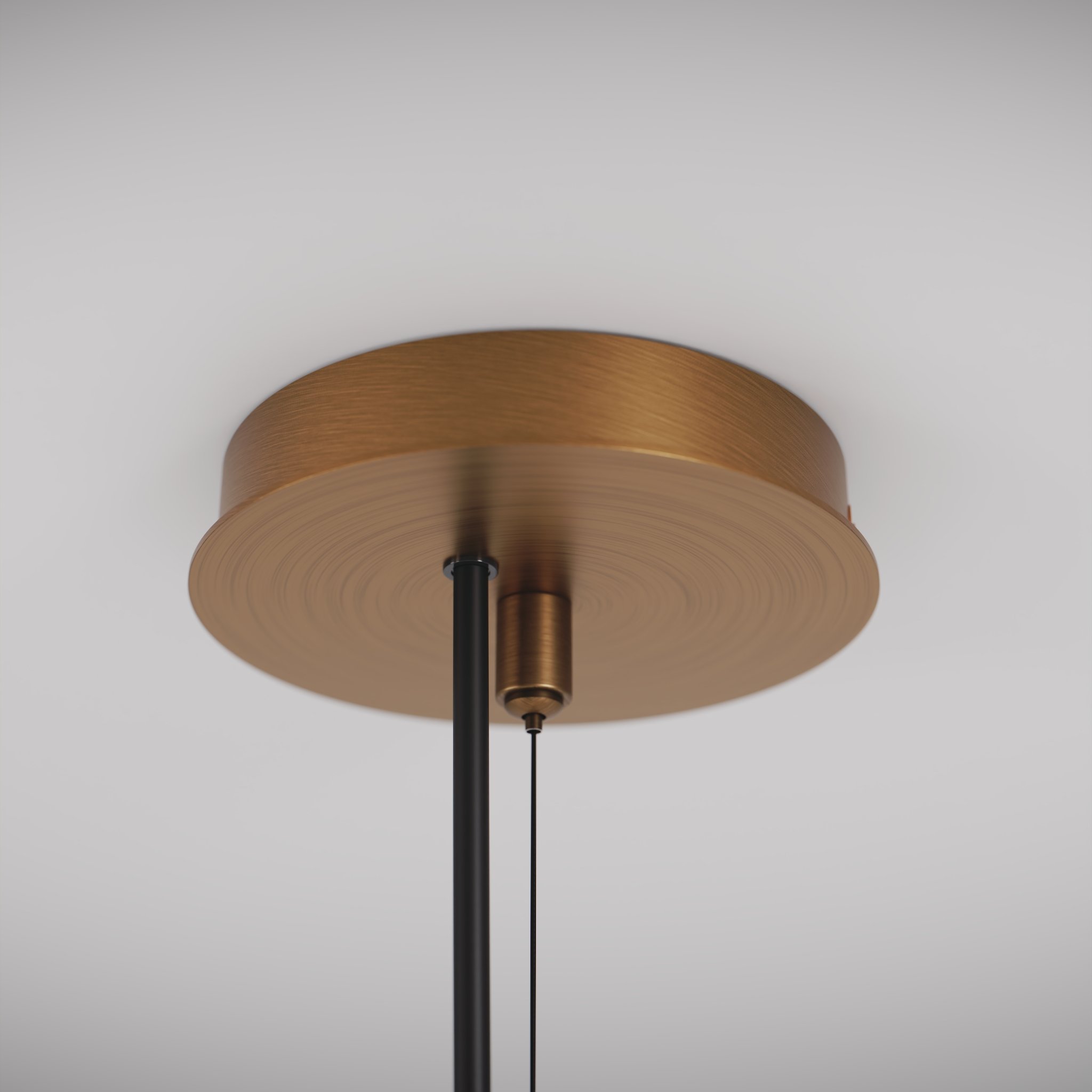 closeup view of a modern design ceiling in a white studio environment