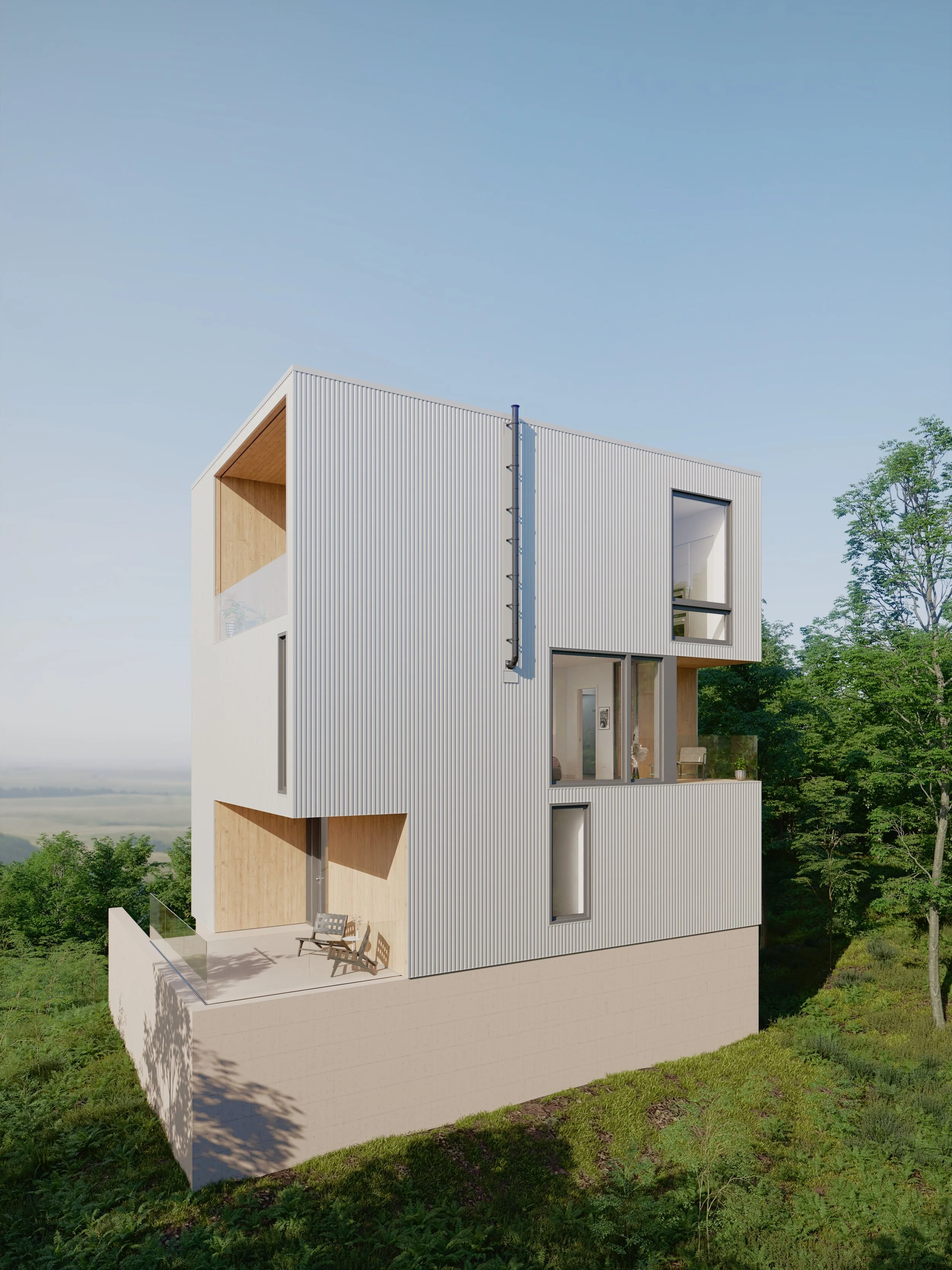 Another view of the house showing the other side's exterior - day time