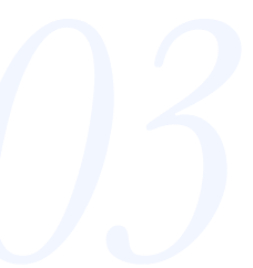 Close-up of the number 03 in white on a black background.